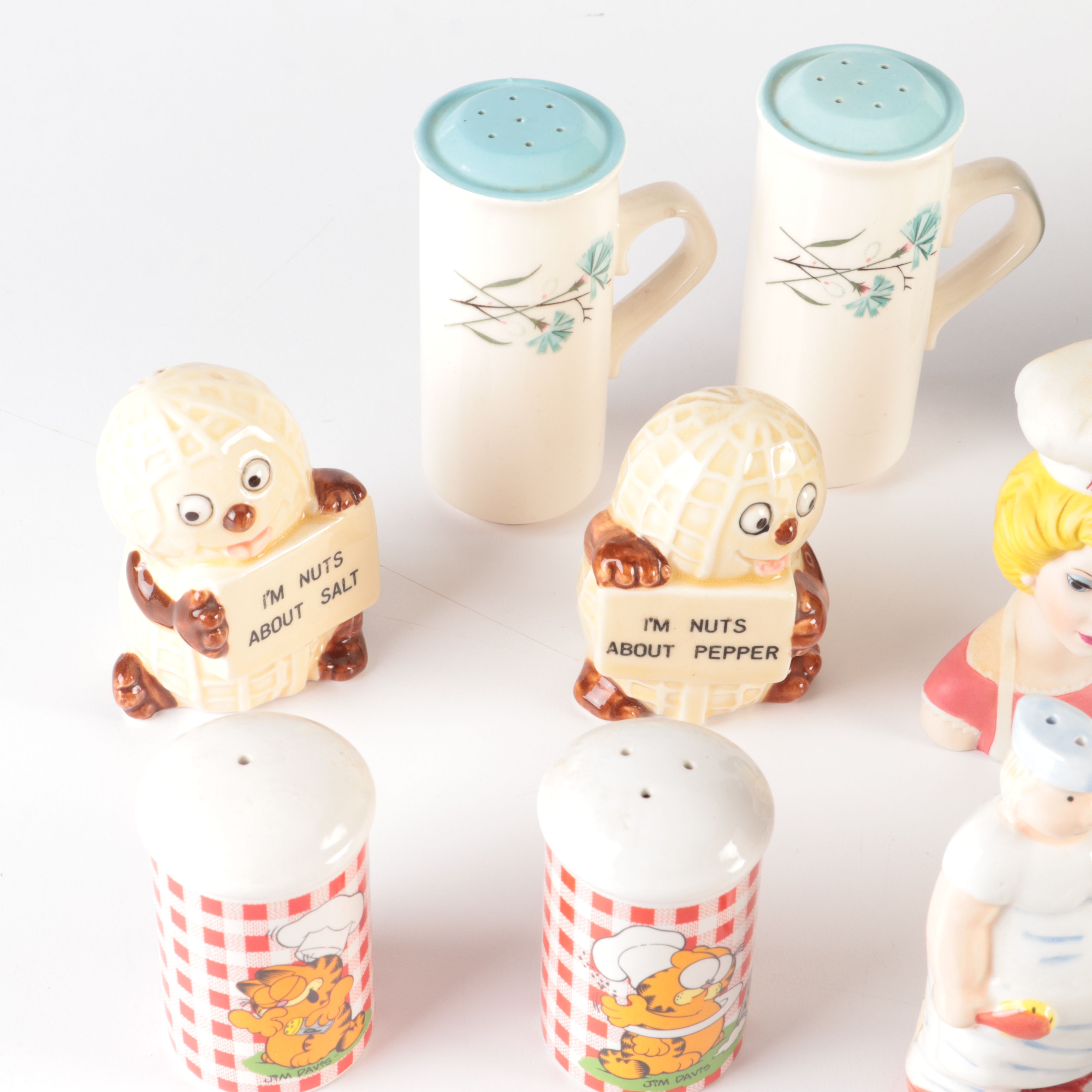Novelty Ceramic Salt and Pepper Shakers, Mid to Late 20th Century