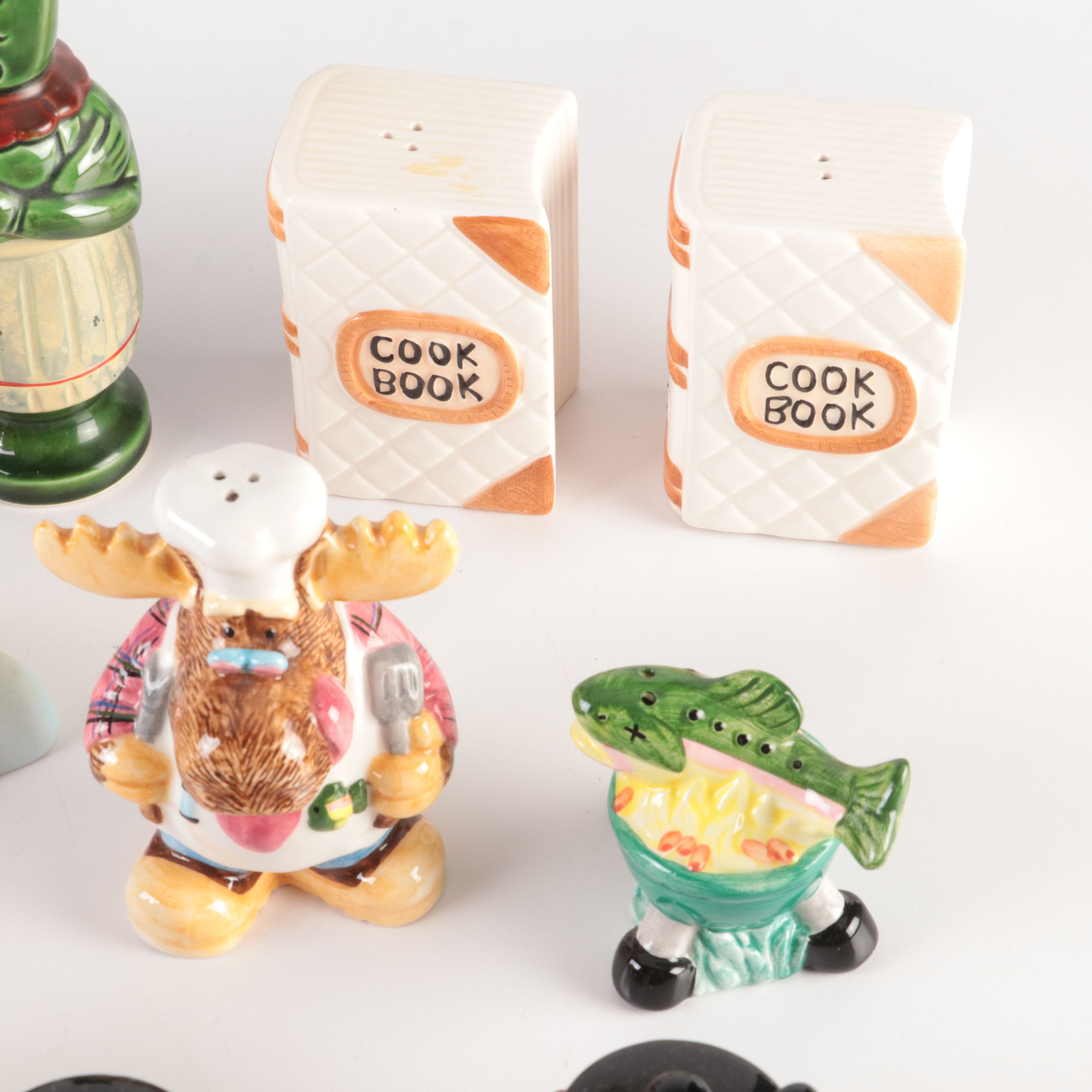 Novelty Ceramic Salt and Pepper Shakers, Mid to Late 20th Century