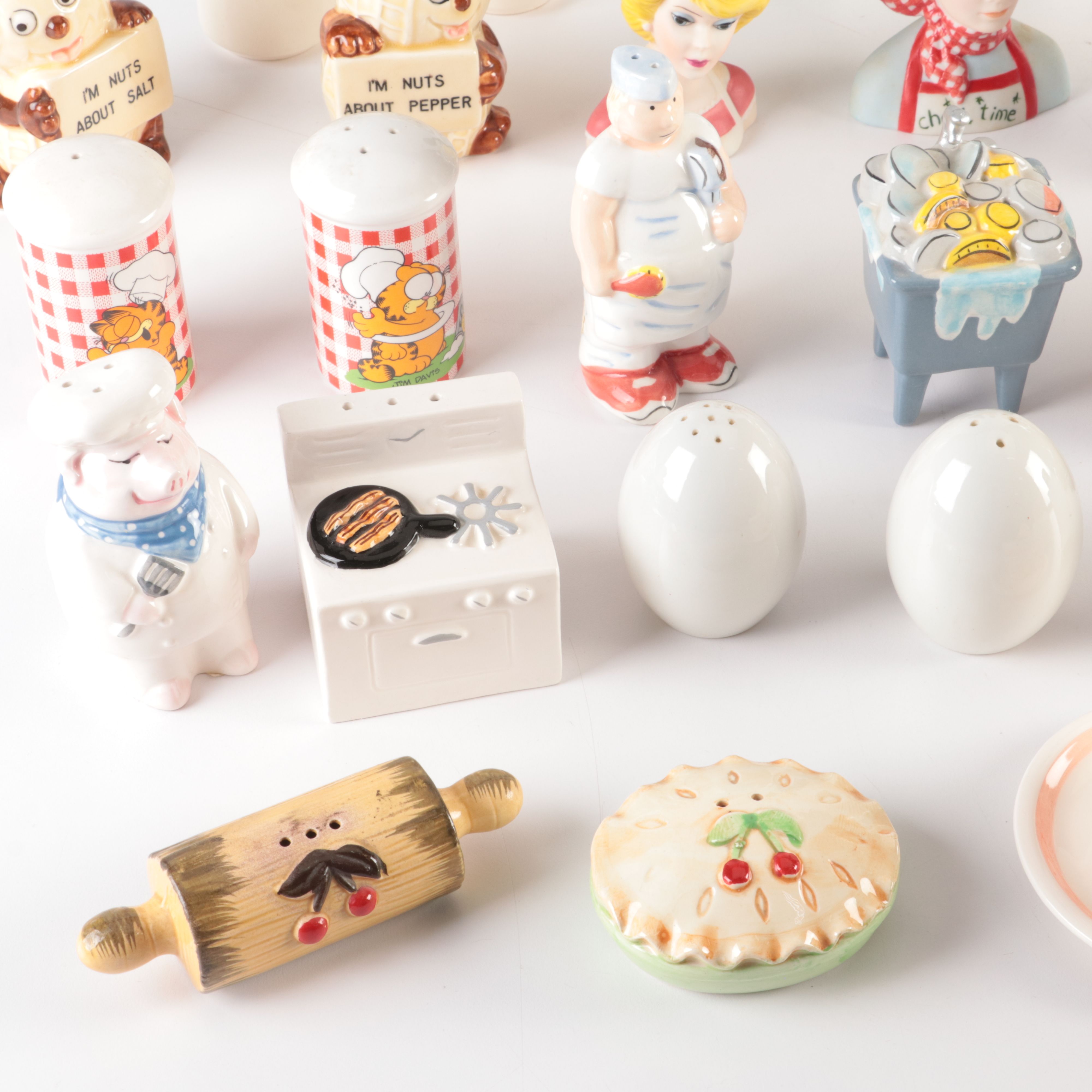 Novelty Ceramic Salt and Pepper Shakers, Mid to Late 20th Century