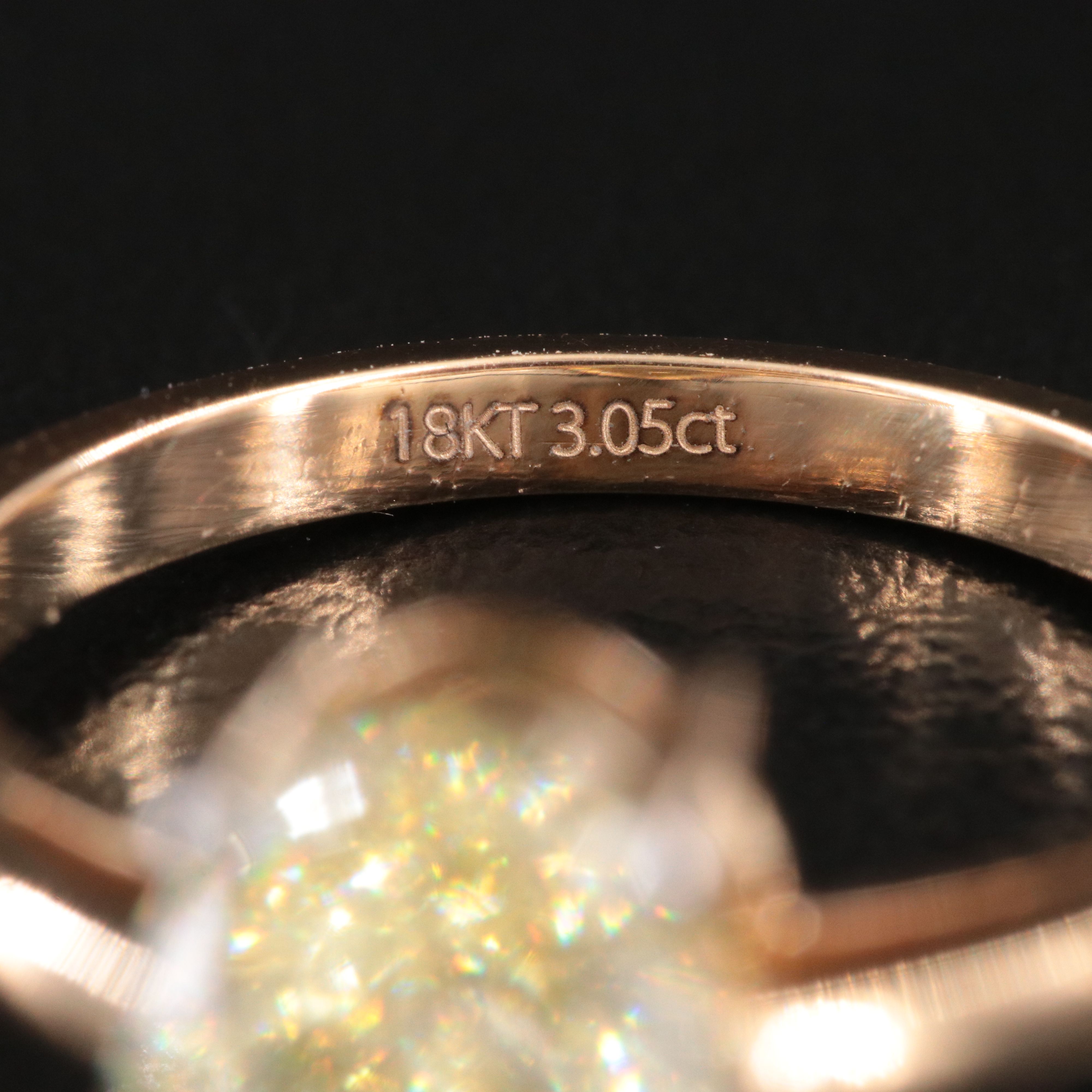 18K 3.05 CT Lab Grown Fancy Yellow Diamond Solitaire Ring with IGI Report