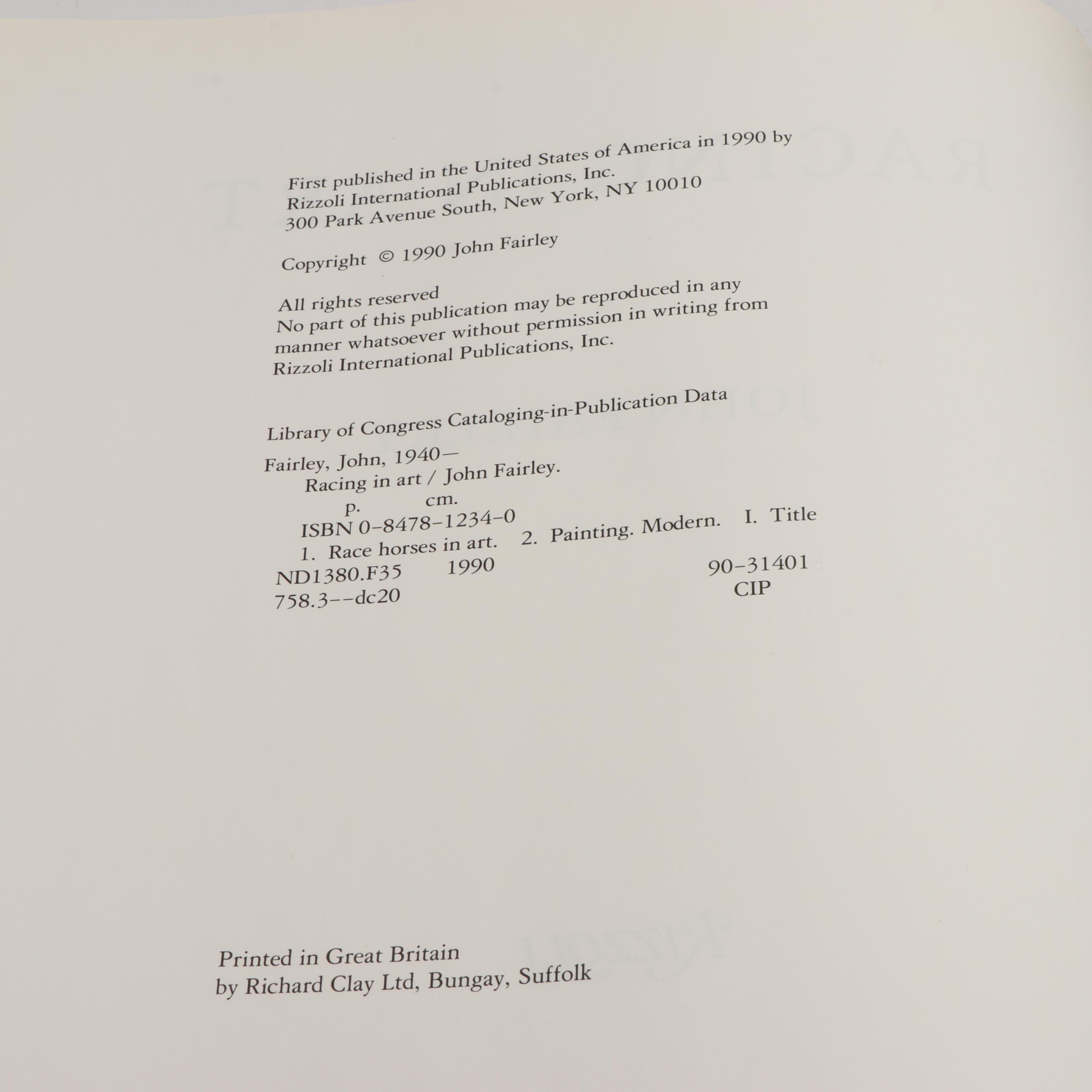 "Racing in Art" by John Fairley and More Horse Racing Books