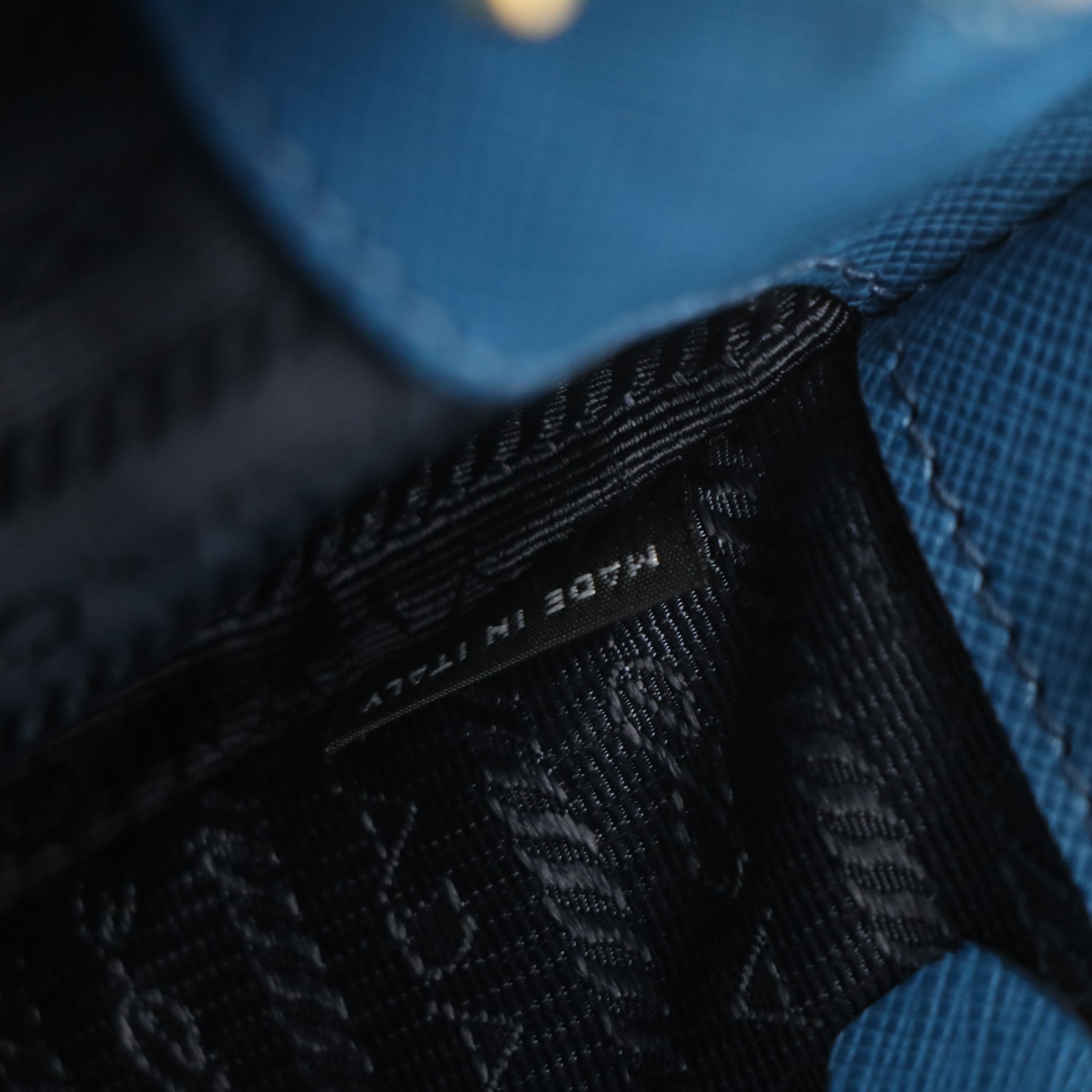 Prada Double Zip Galleria Top Handle Tote in Bicolored Blue Saffiano Lux Leather