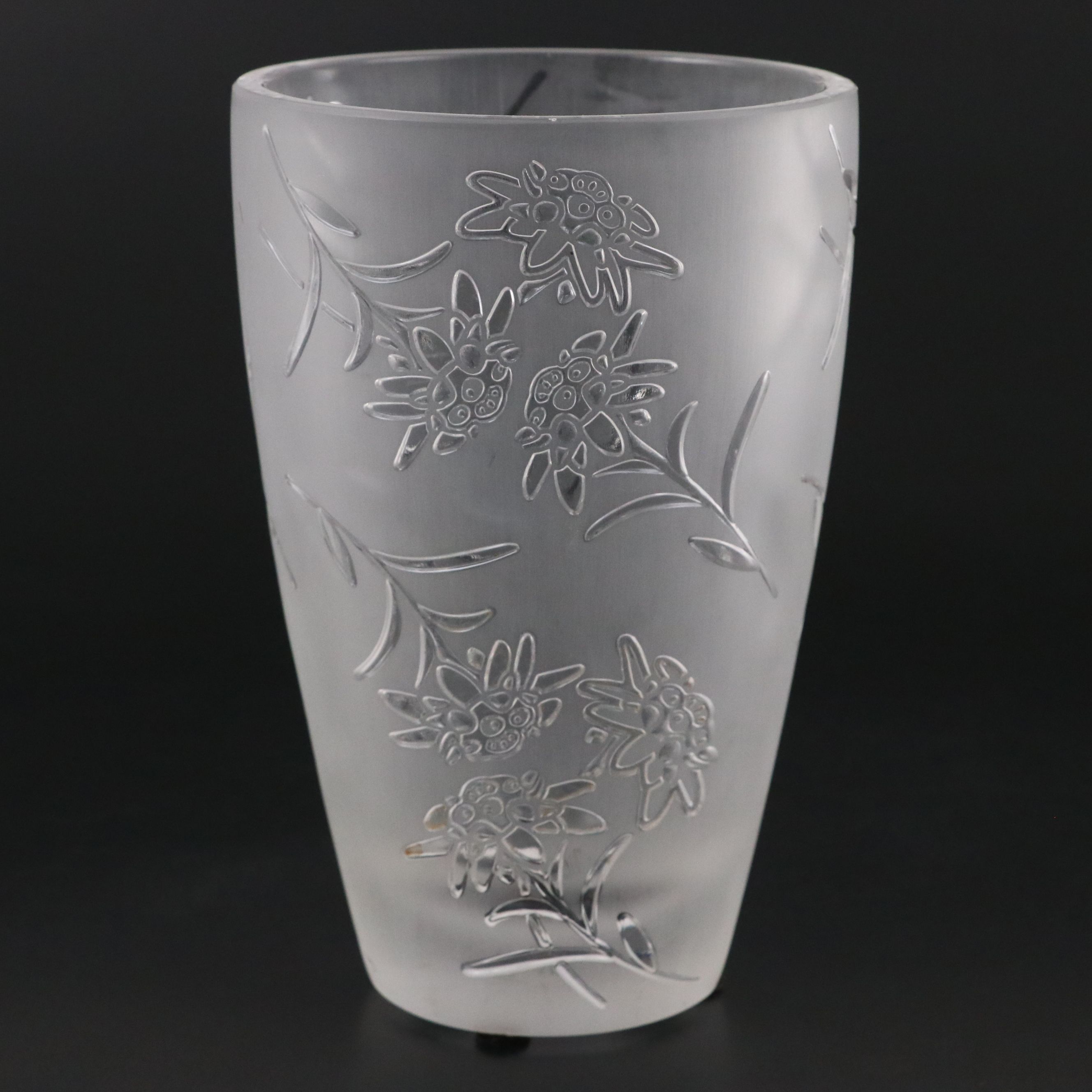 Lalique "Edelweiss" Frosted Crystal Vase