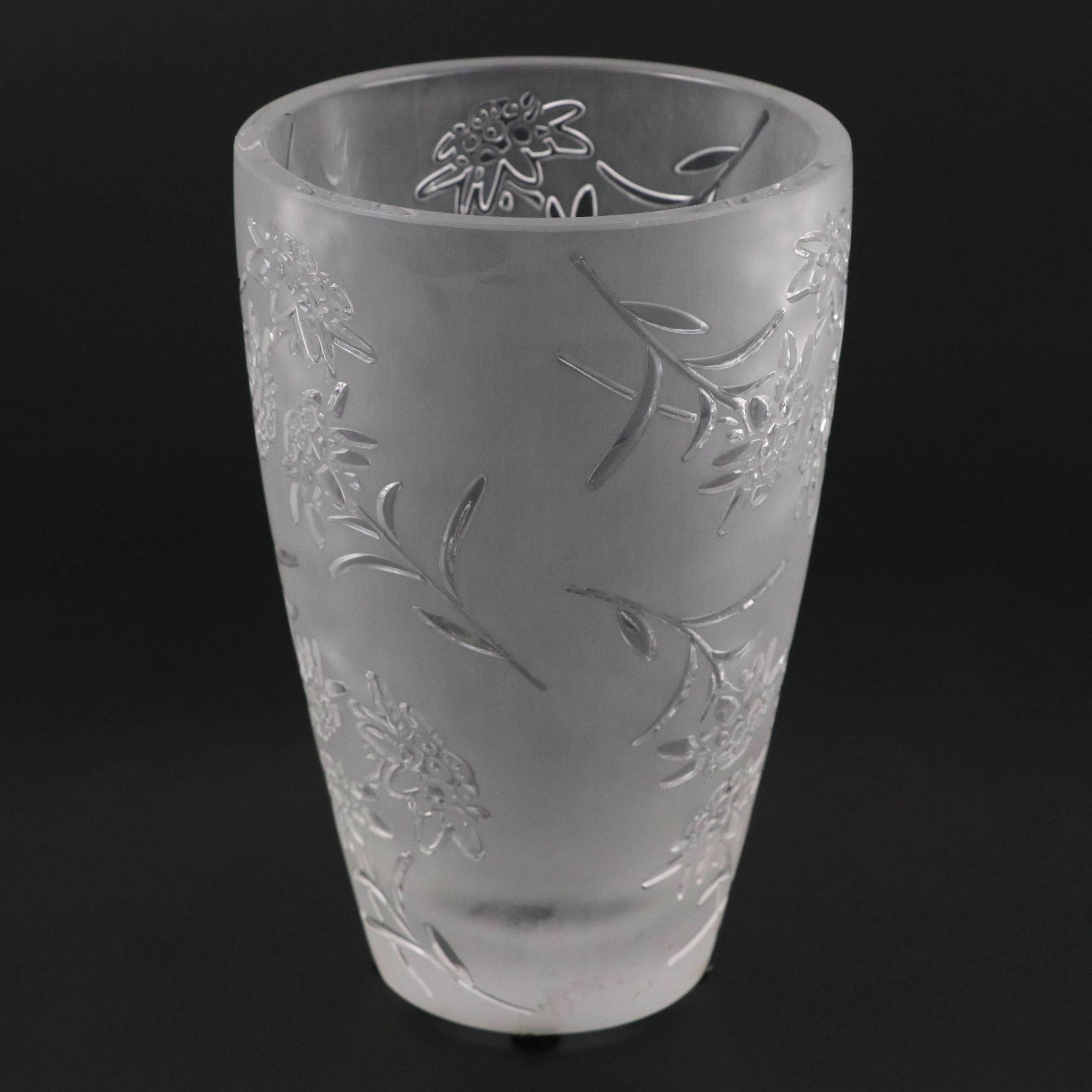 Lalique "Edelweiss" Frosted Crystal Vase