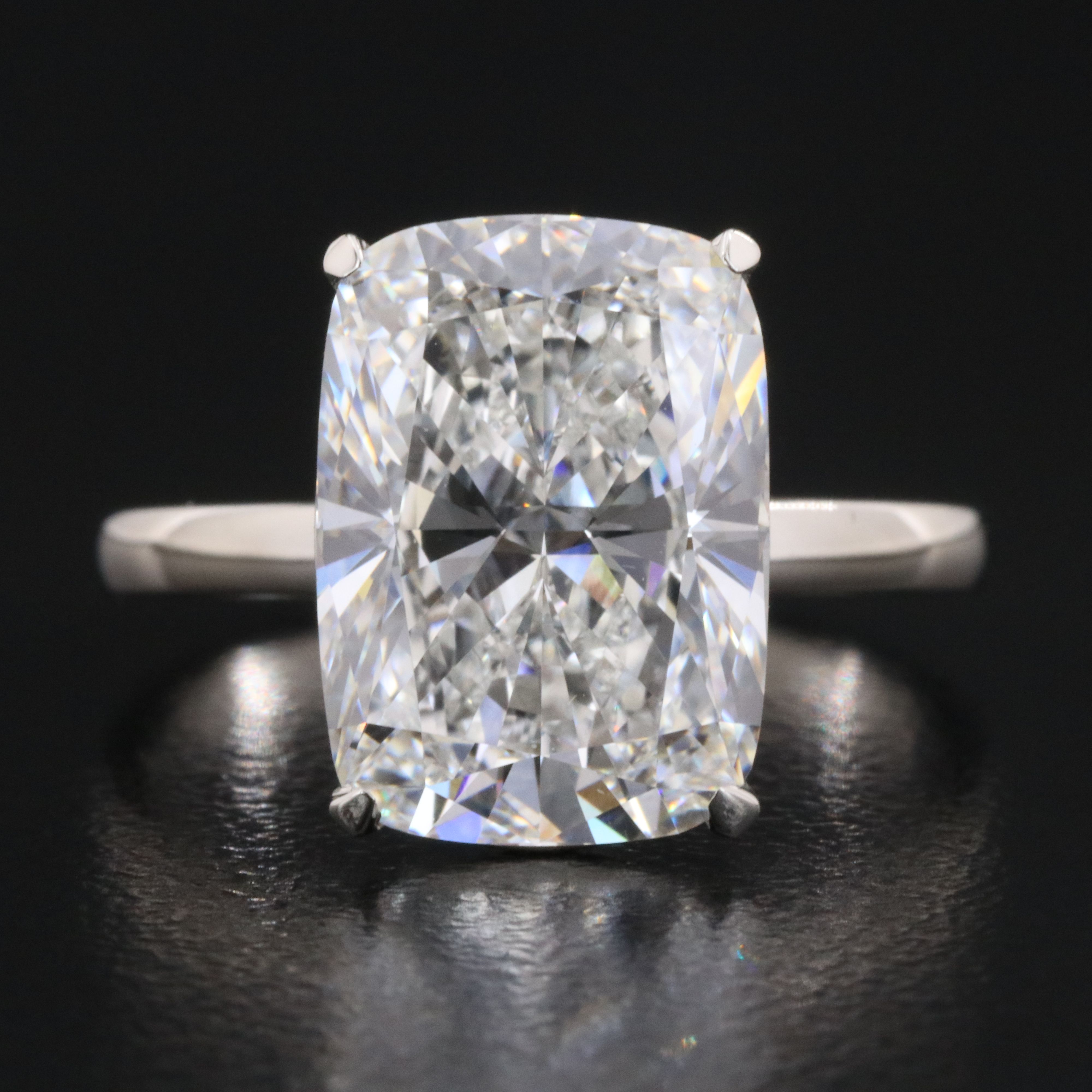 Platinum 5.04 CT Lab Grown Diamond Solitaire Ring with IGI Report