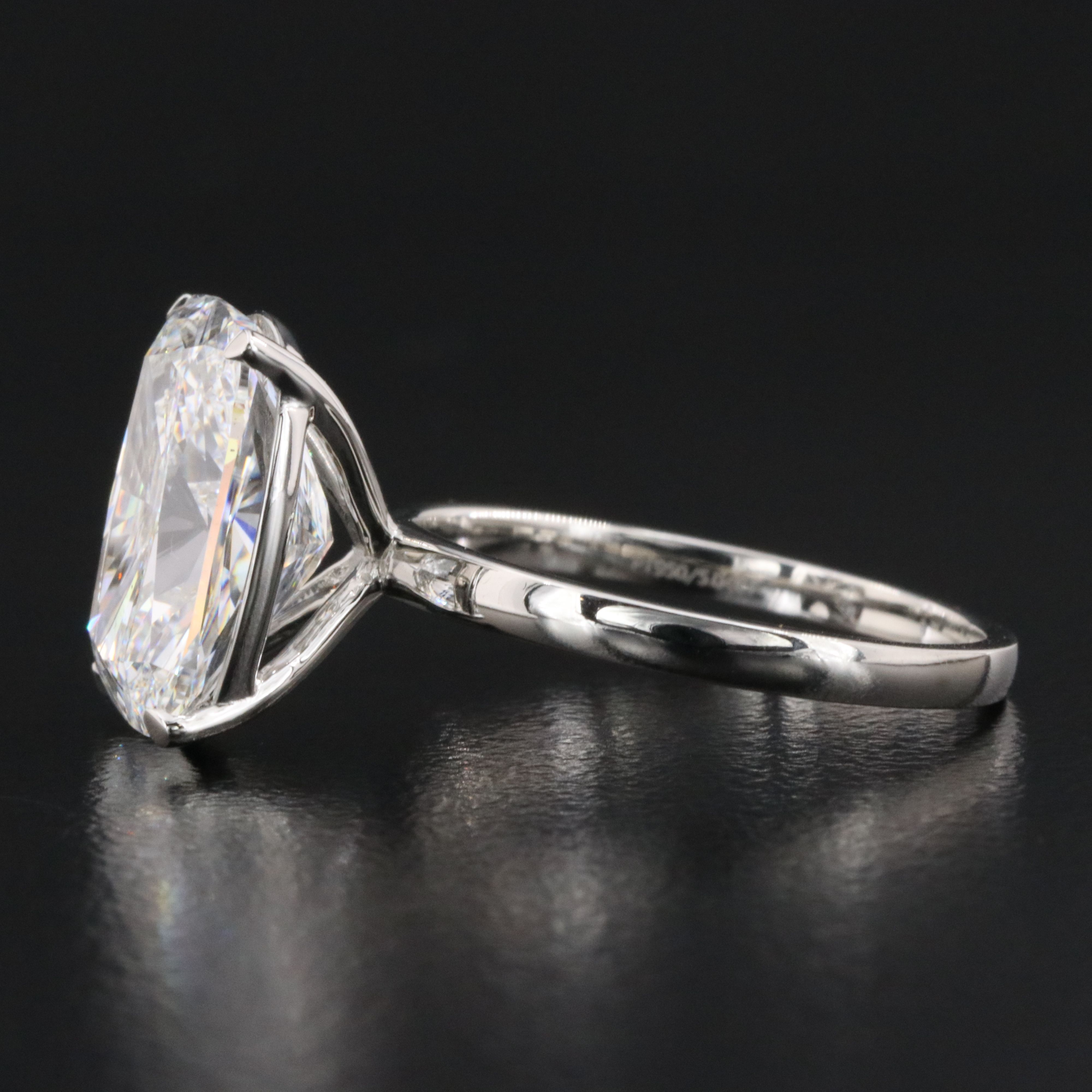 Platinum 5.04 CT Lab Grown Diamond Solitaire Ring with IGI Report