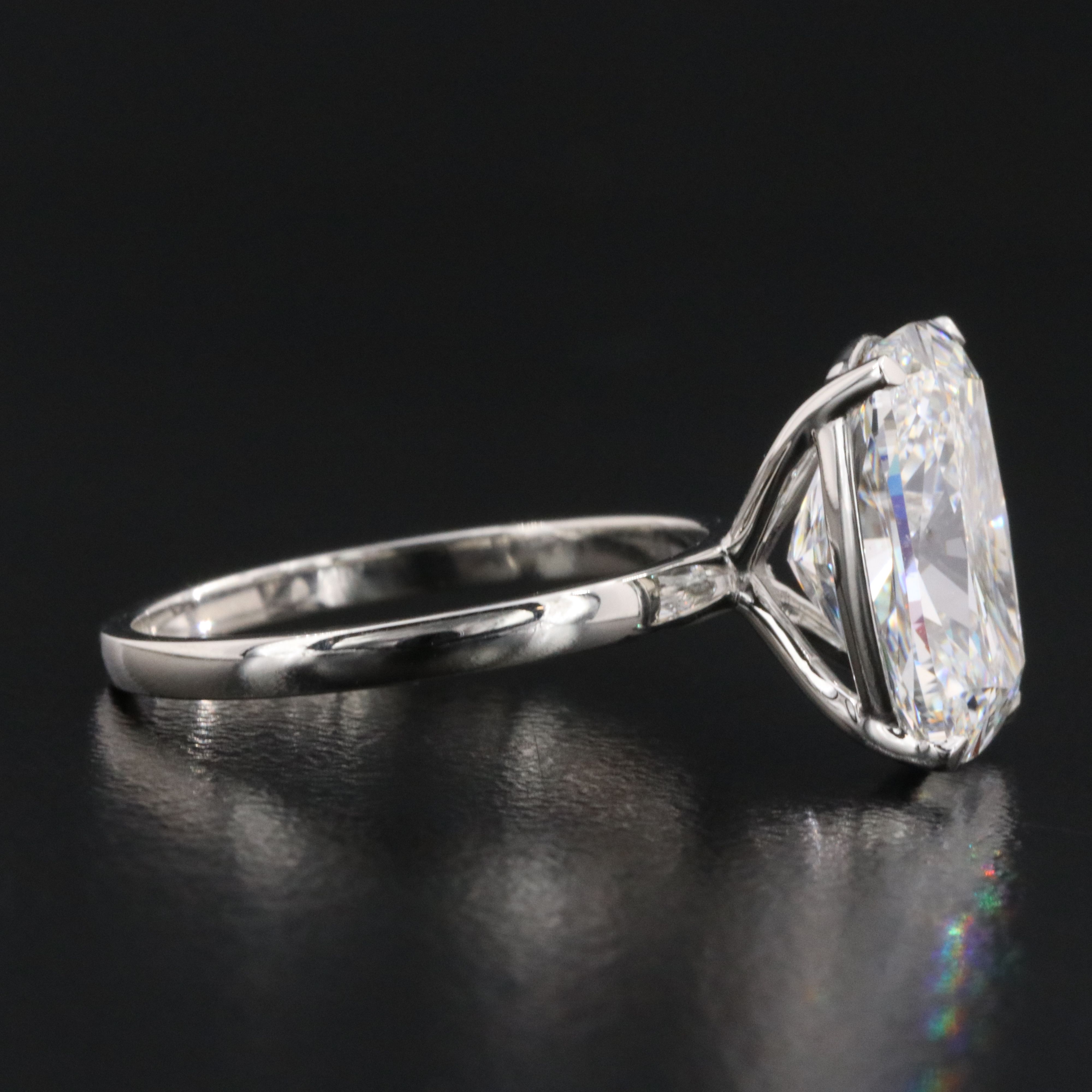 Platinum 5.04 CT Lab Grown Diamond Solitaire Ring with IGI Report