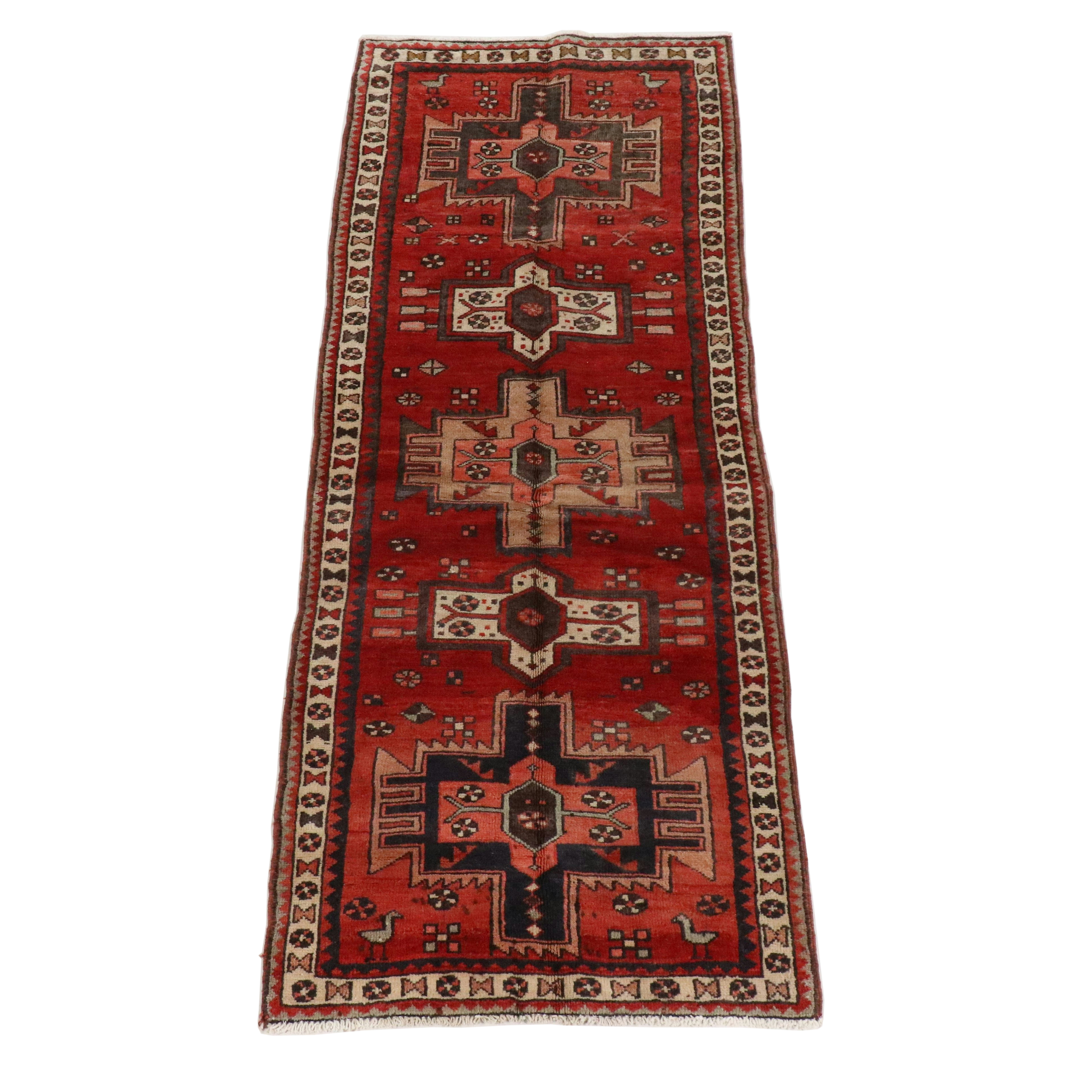 3'4 x 9'5 Hand-Knotted Persian Karaja Long Rug