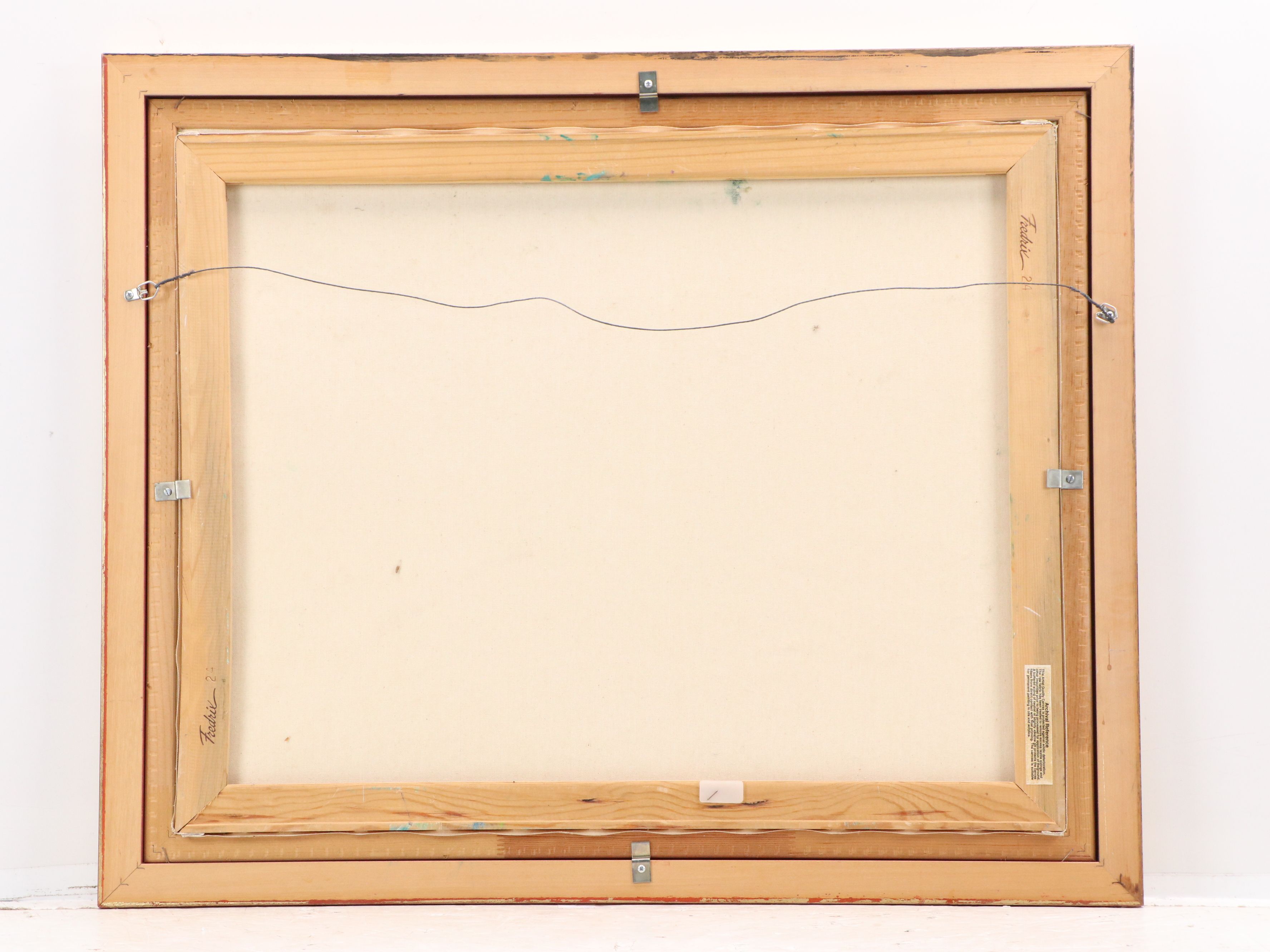 J.H. Harper Pond Landscape Acrylic Painting with Lily Pads, 21st Century