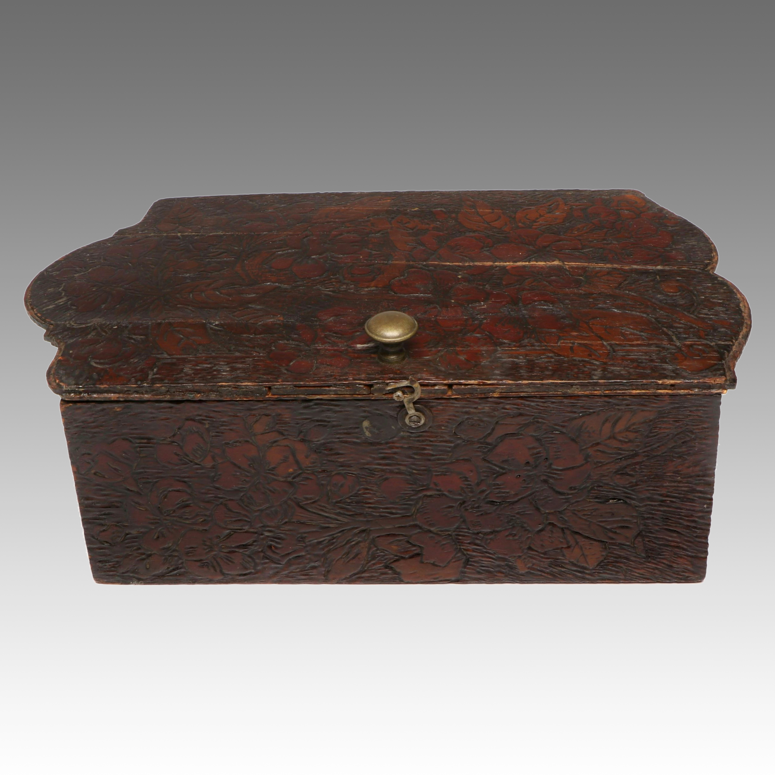 Antique Flemish Hand-Carved Wall Cabinet