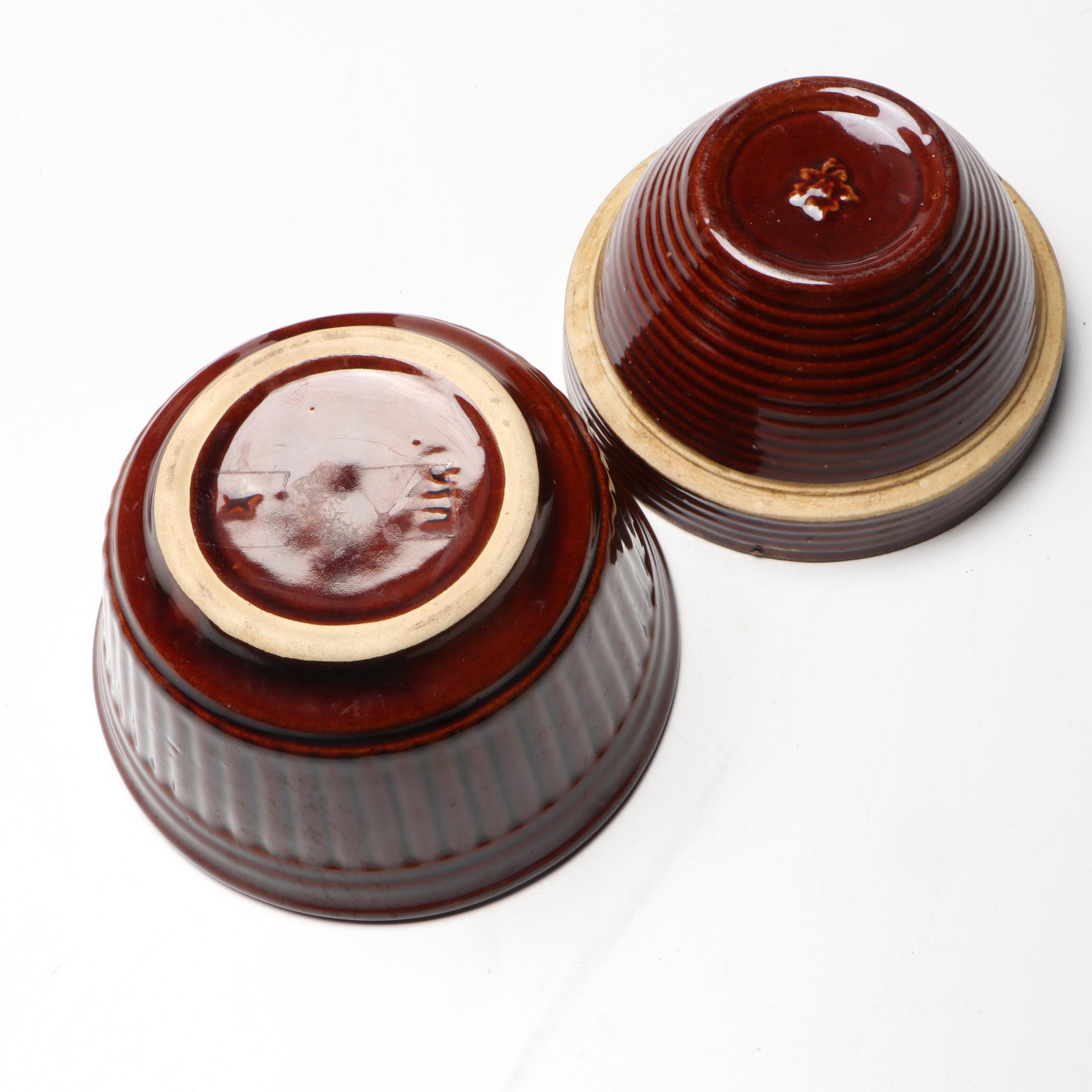 Rustic American Studio Pottery Stoneware Bowls with Pitcher Vase and Mug