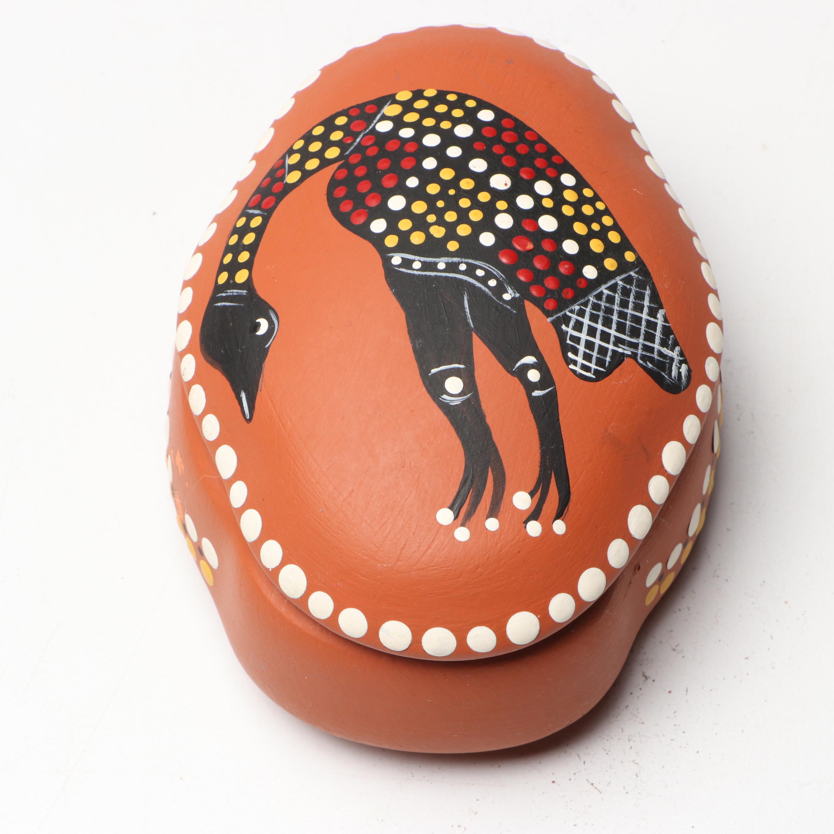 Acacia Creations Carved Wood Elephant Bowl with Hand-Painted Terracotta Box