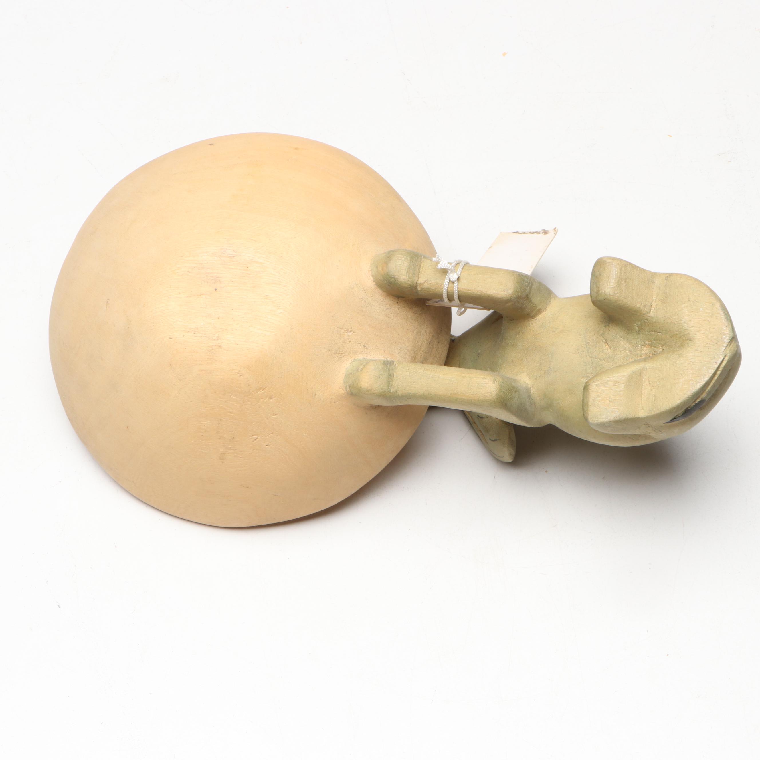 Acacia Creations Carved Wood Elephant Bowl with Hand-Painted Terracotta Box