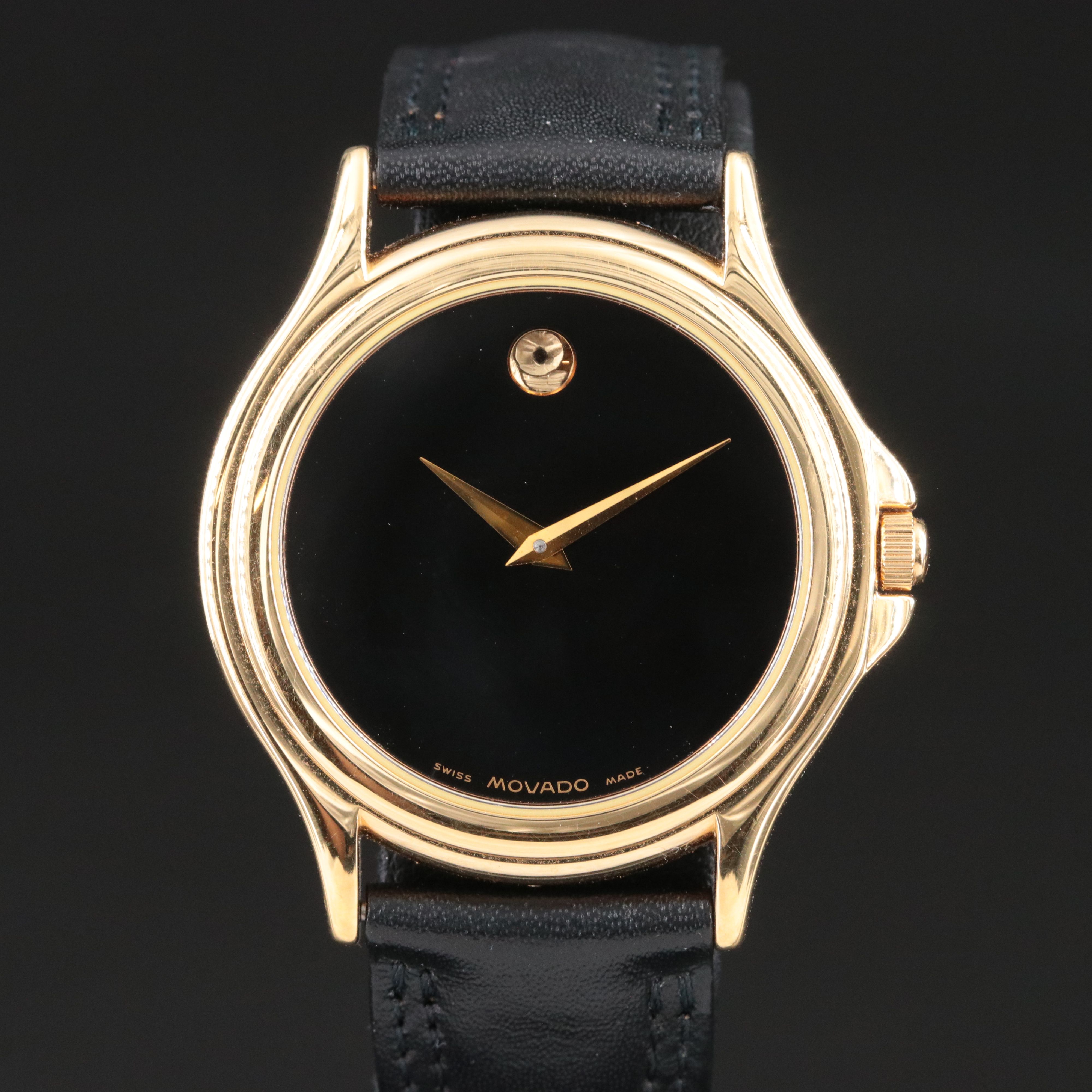 Movado Museum Black Dial Swiss Quartz Watch