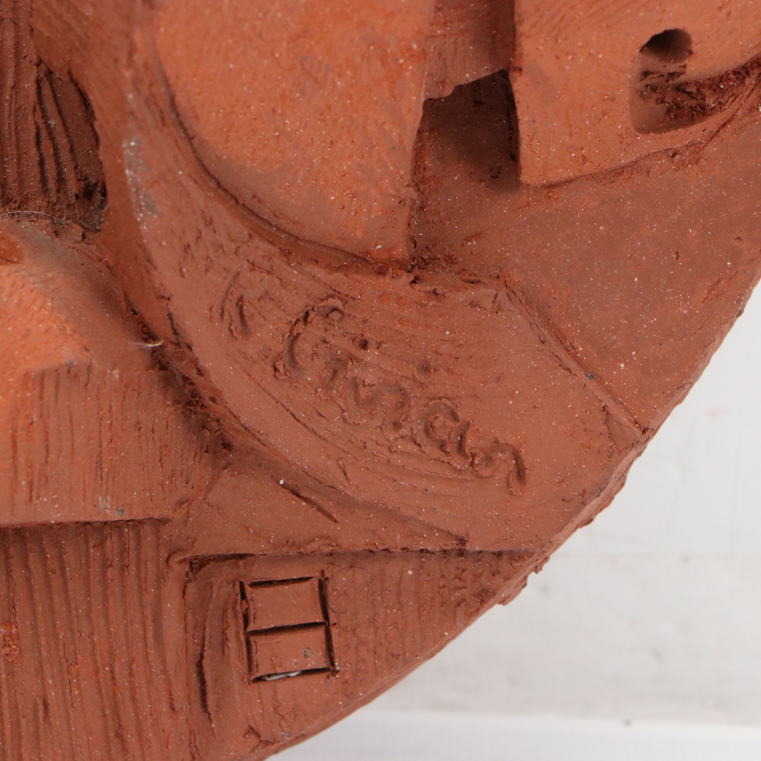 Kamal Givian Geometric Terracotta Sculpture