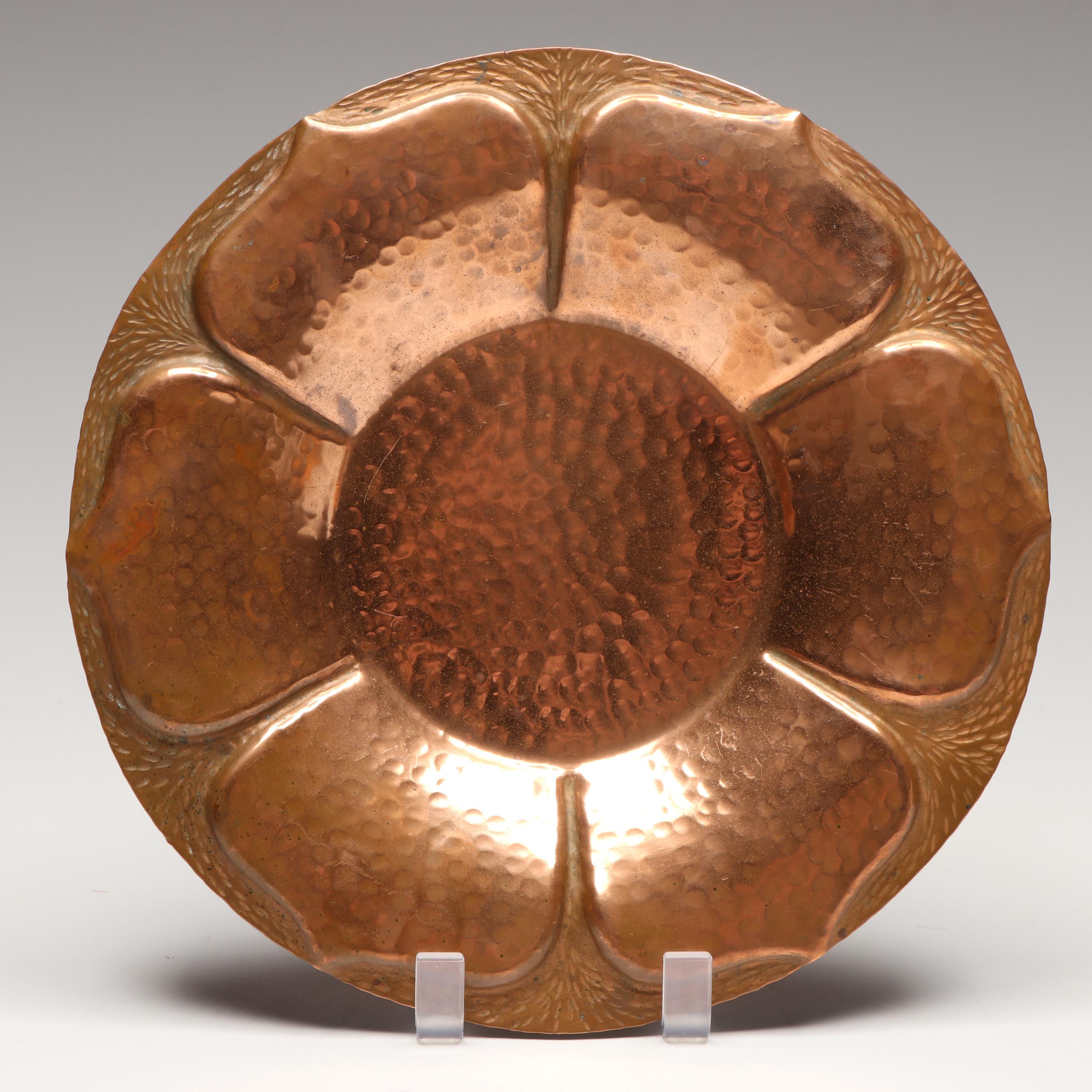 Arts & Crafts Style Robbins Co.  The Oxford  Humidor with Hammered Copper Trays