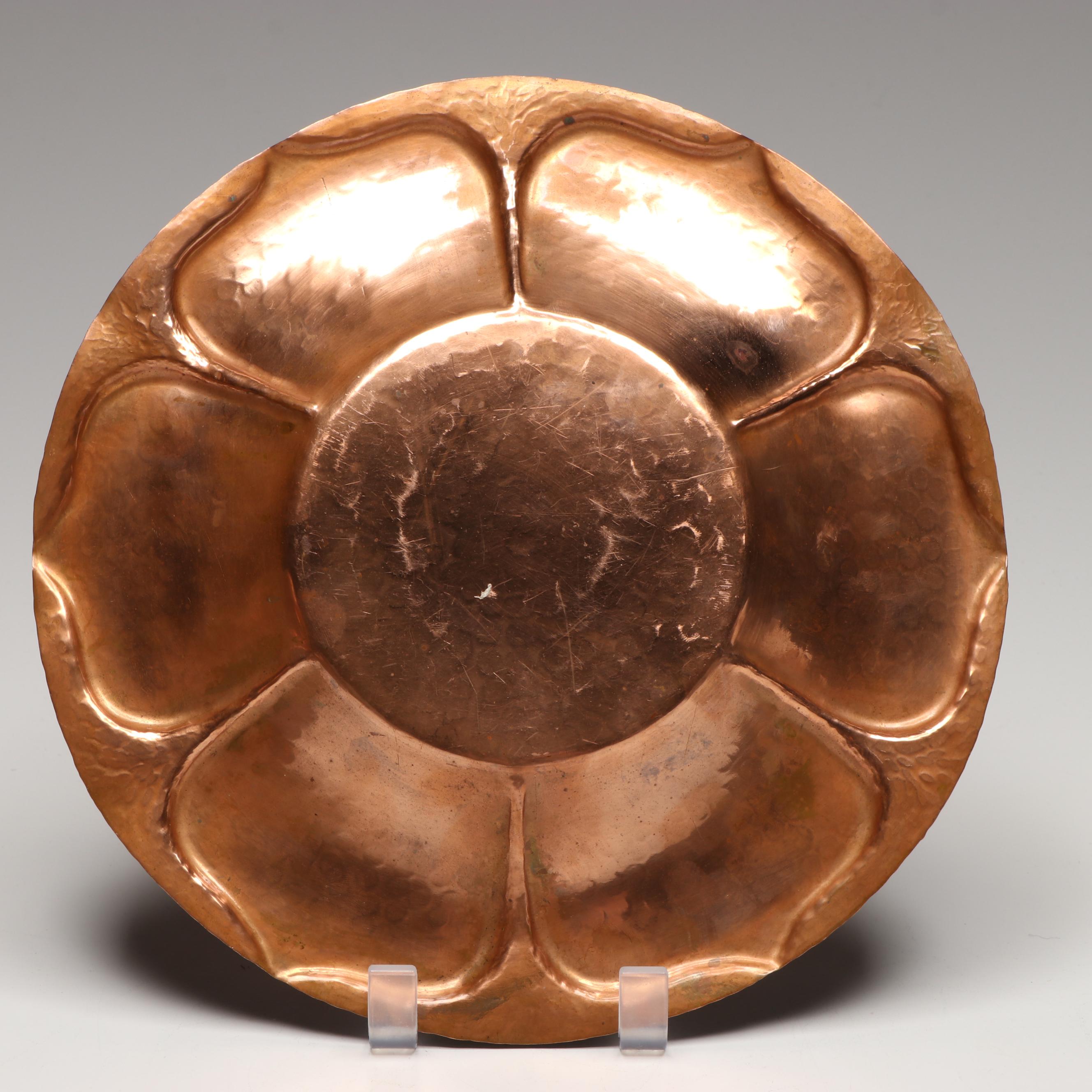 Arts & Crafts Style Robbins Co.  The Oxford  Humidor with Hammered Copper Trays