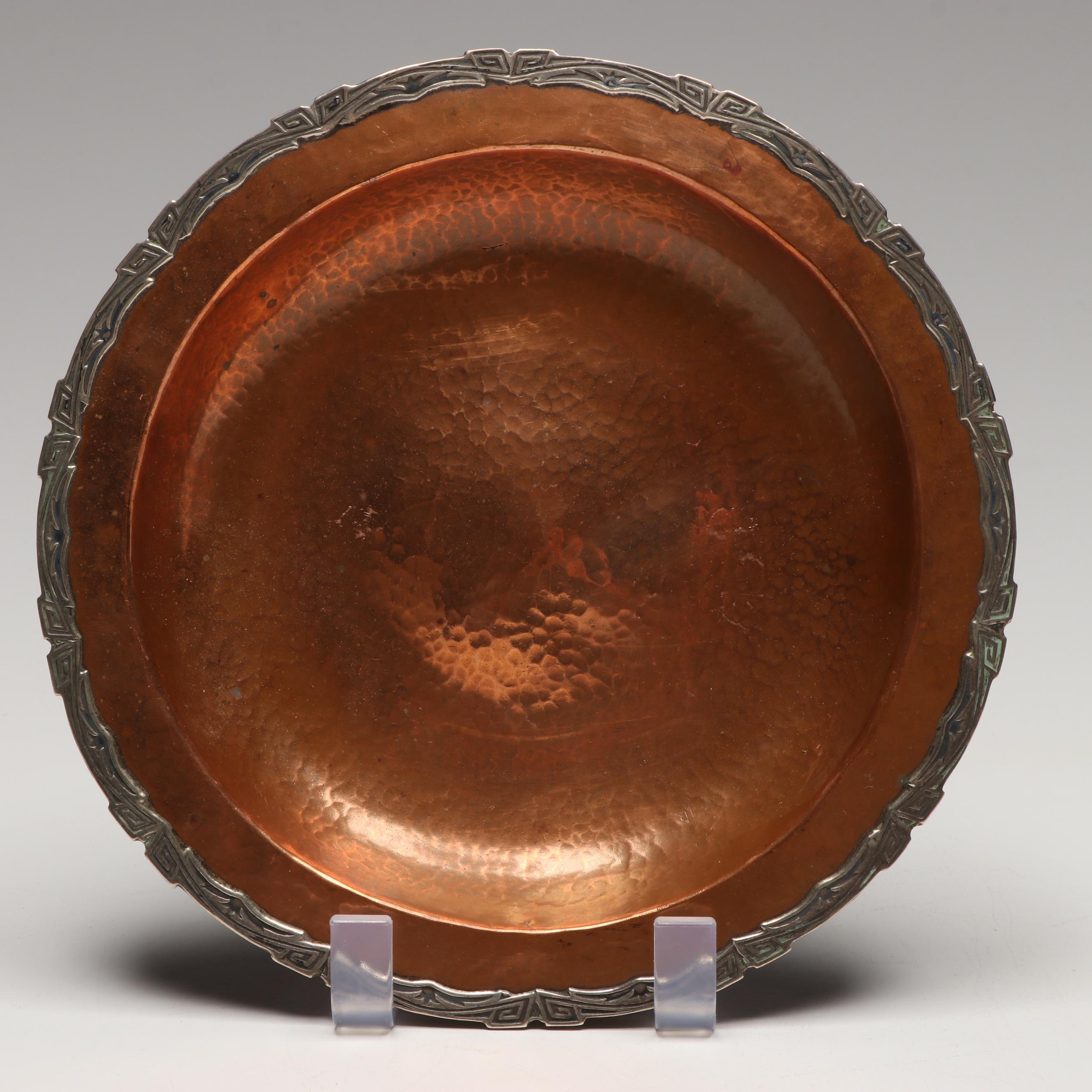 Arts & Crafts Style Robbins Co.  The Oxford  Humidor with Hammered Copper Trays