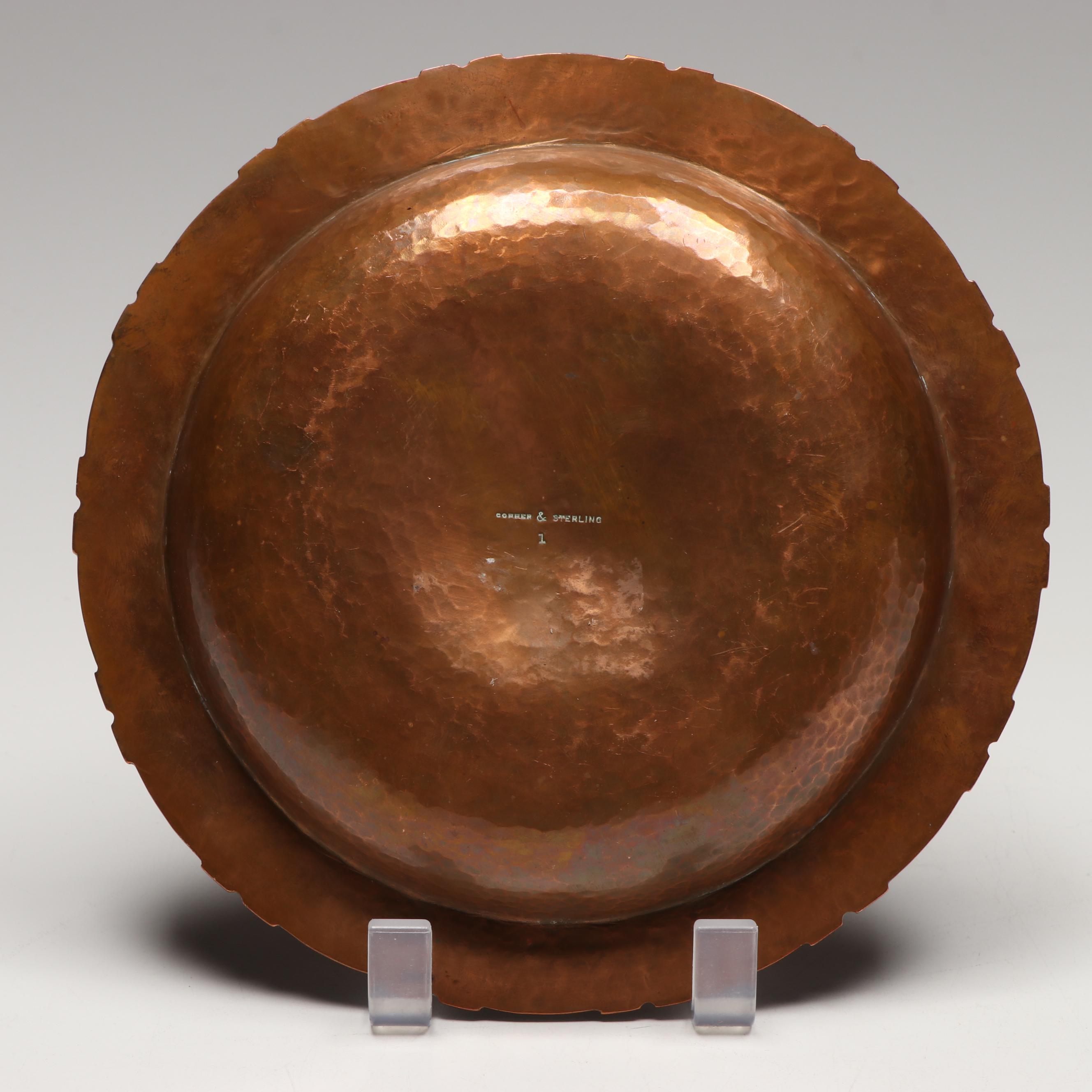 Arts & Crafts Style Robbins Co.  The Oxford  Humidor with Hammered Copper Trays