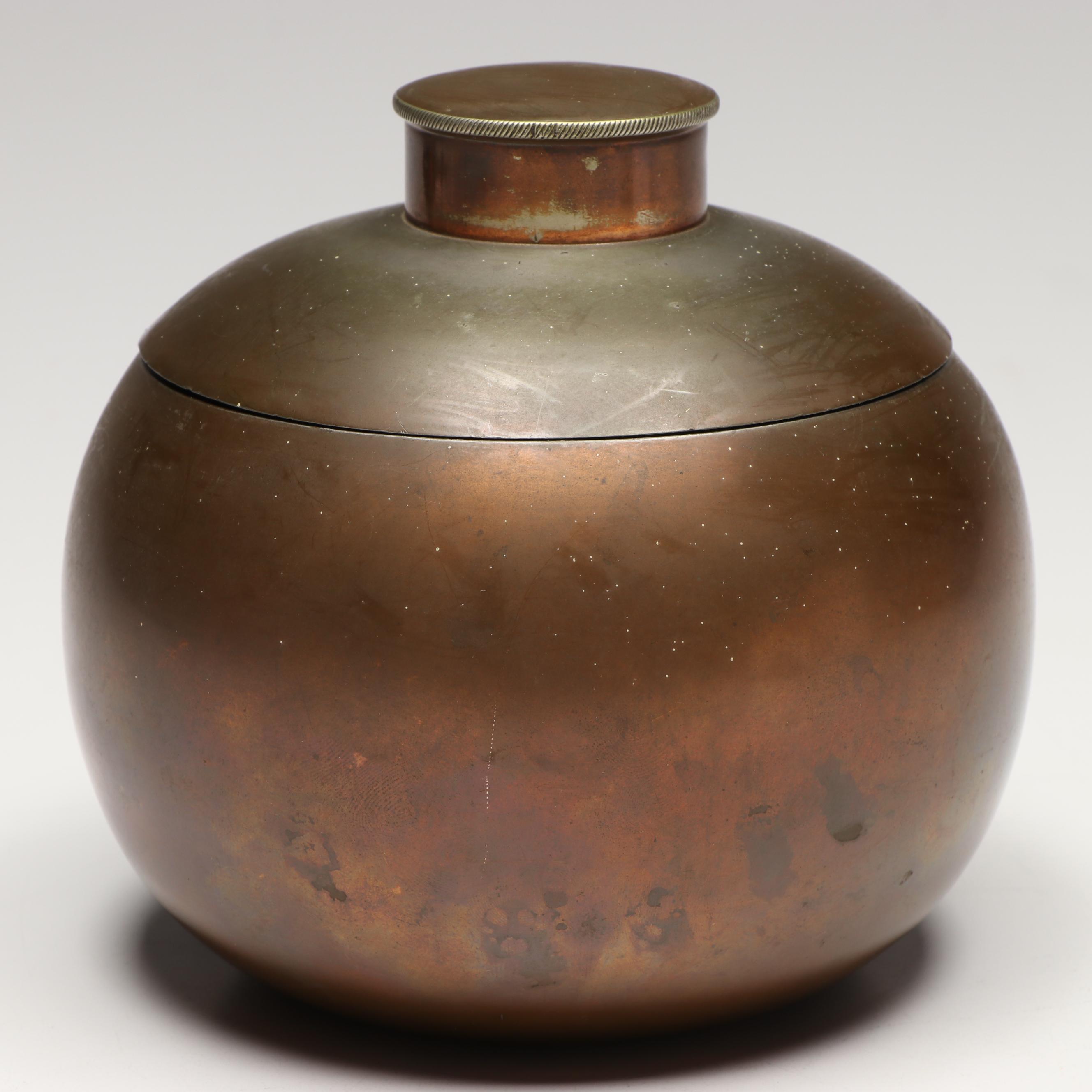 Arts & Crafts Style Robbins Co.  The Oxford  Humidor with Hammered Copper Trays