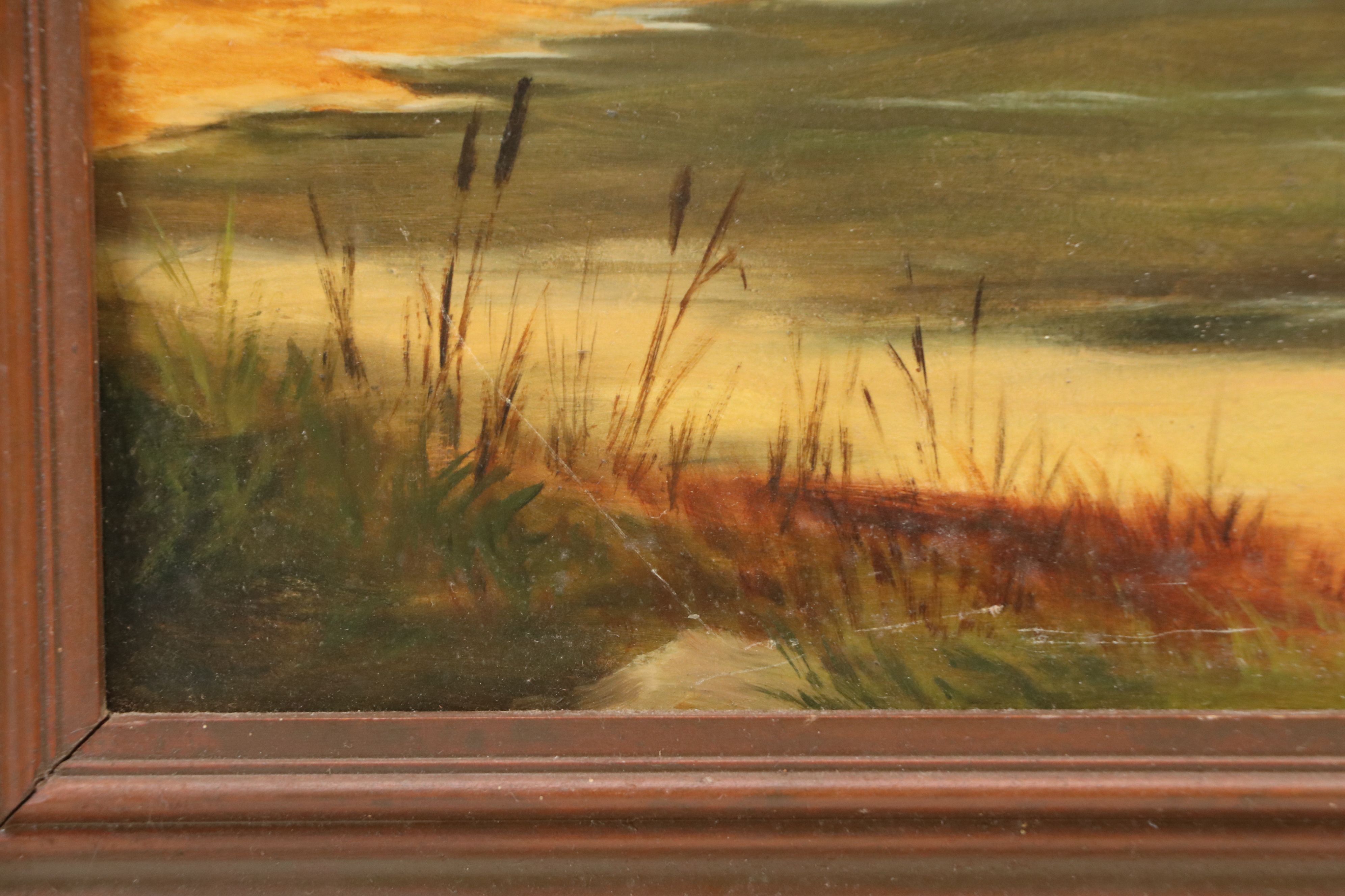 Mountainous Lake Landscape Oil Painting