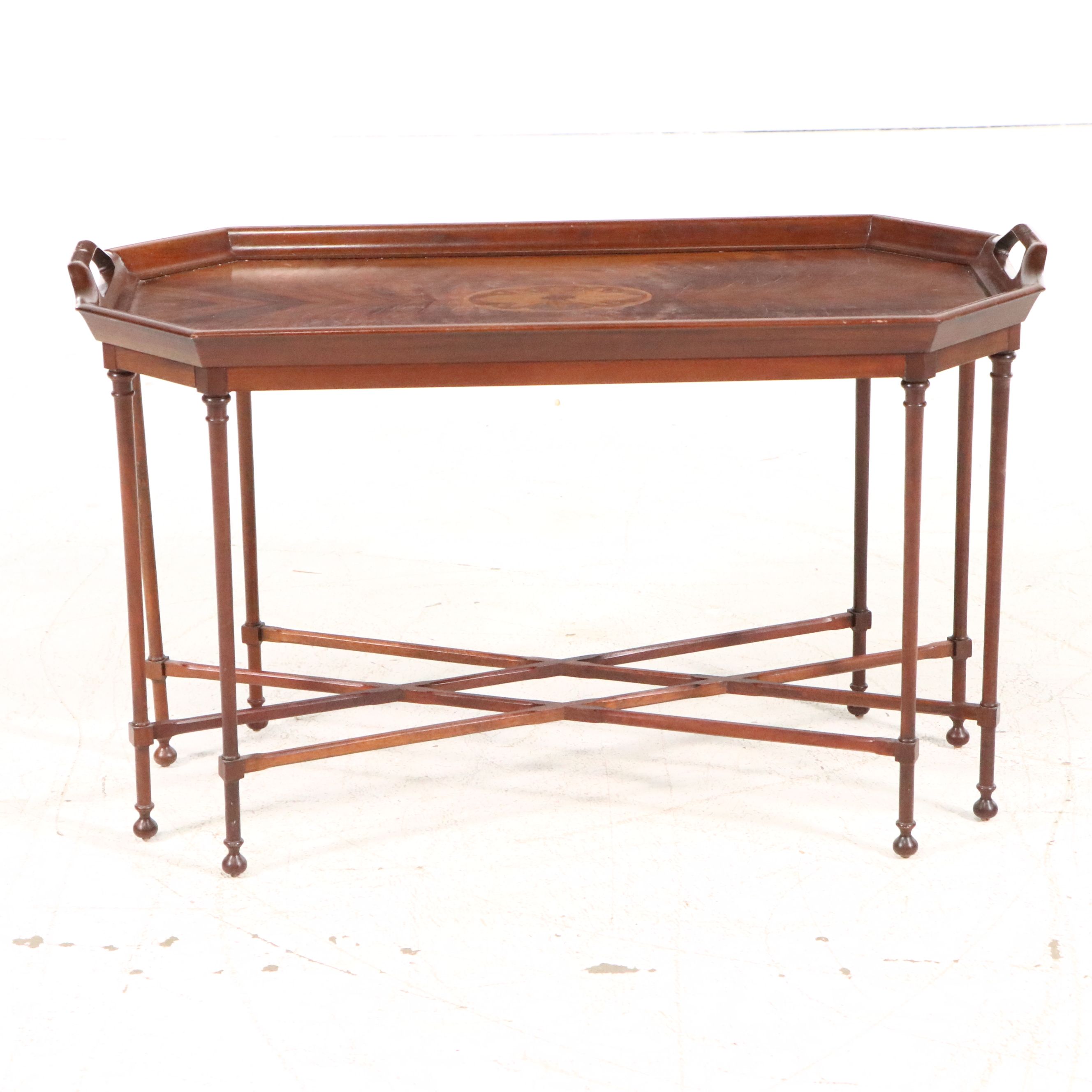 Councill Craftsmen Regency Style Inlaid Mahogany Butler's Tray Table