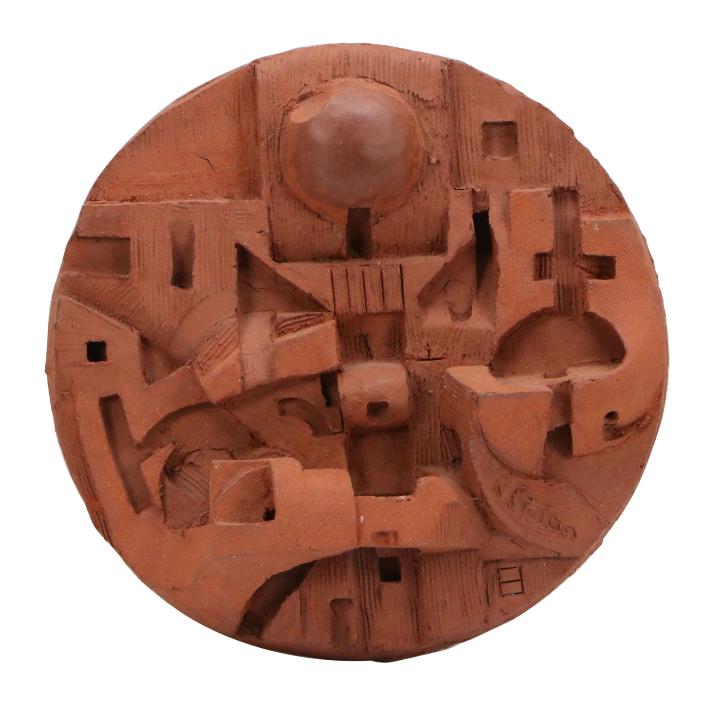 Kamal Givian Geometric Terracotta Sculpture