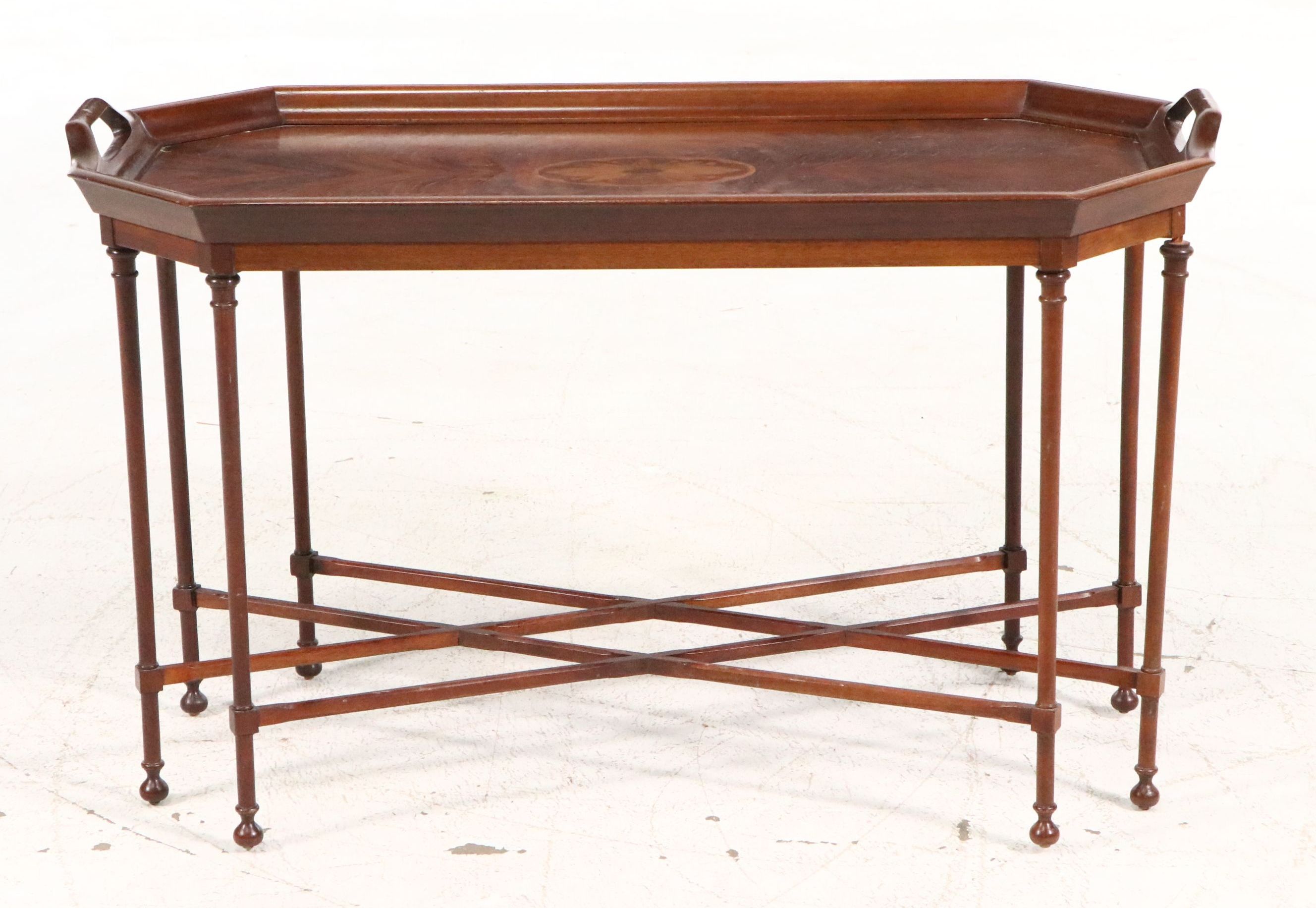 Councill Craftsmen Regency Style Inlaid Mahogany Butler's Tray Table