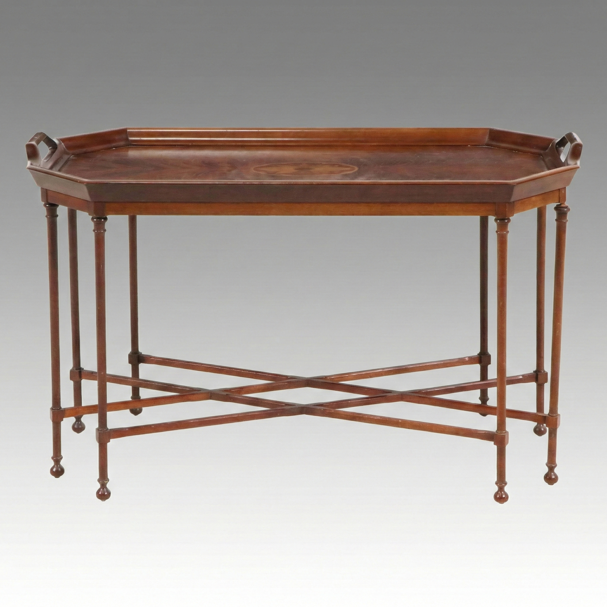 Councill Craftsmen Regency Style Inlaid Mahogany Butler's Tray Table