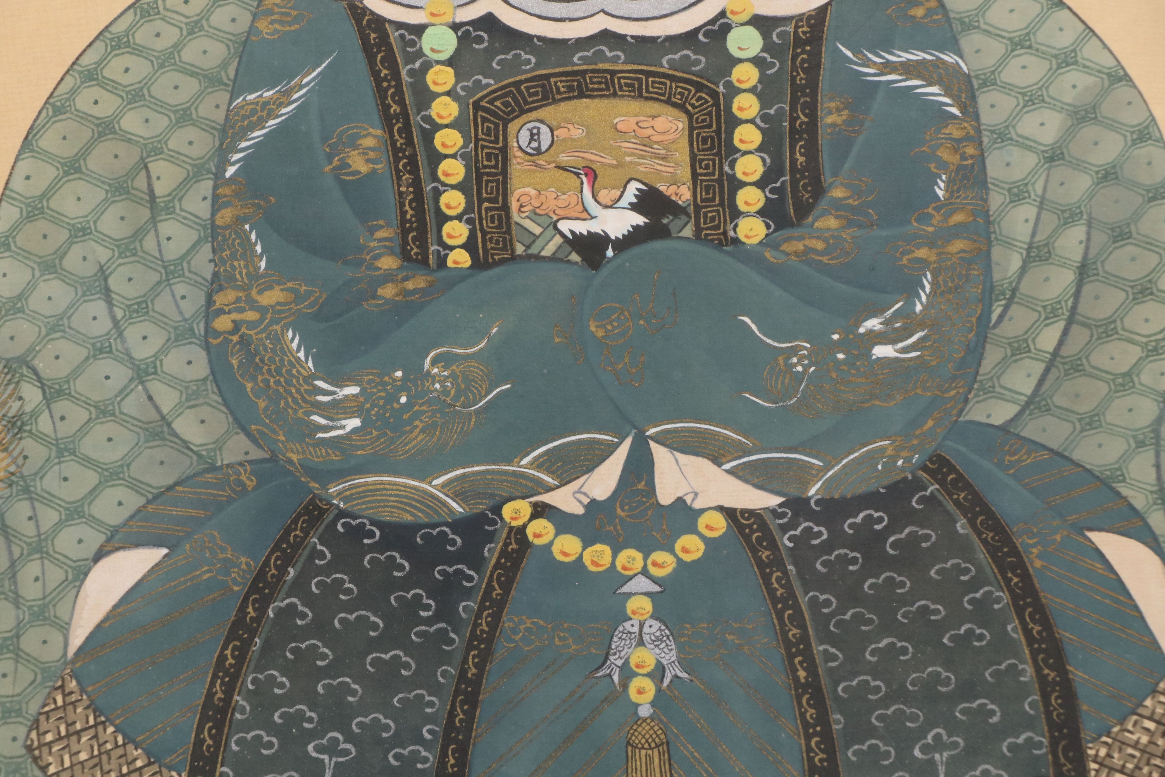 Chinese Gouache Painting of Empress on Silk