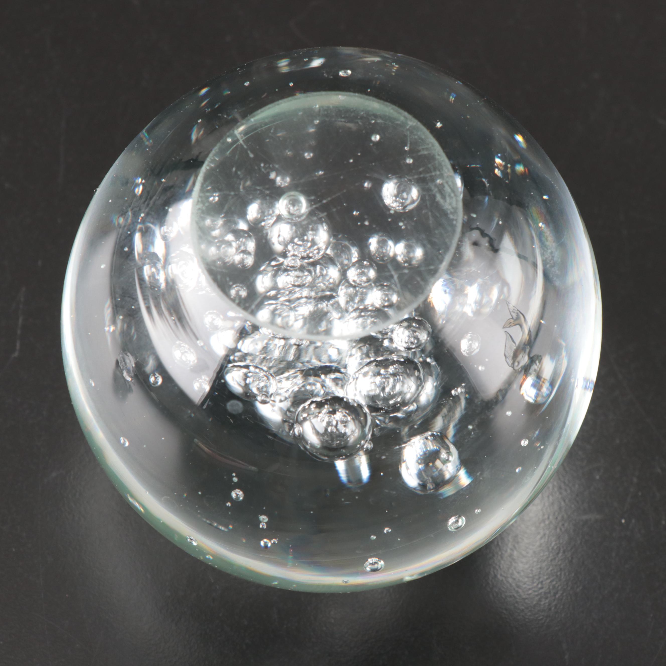 Baccarat Crystal Whale with Arte Murano Icet Goldfish and Other Paperweight