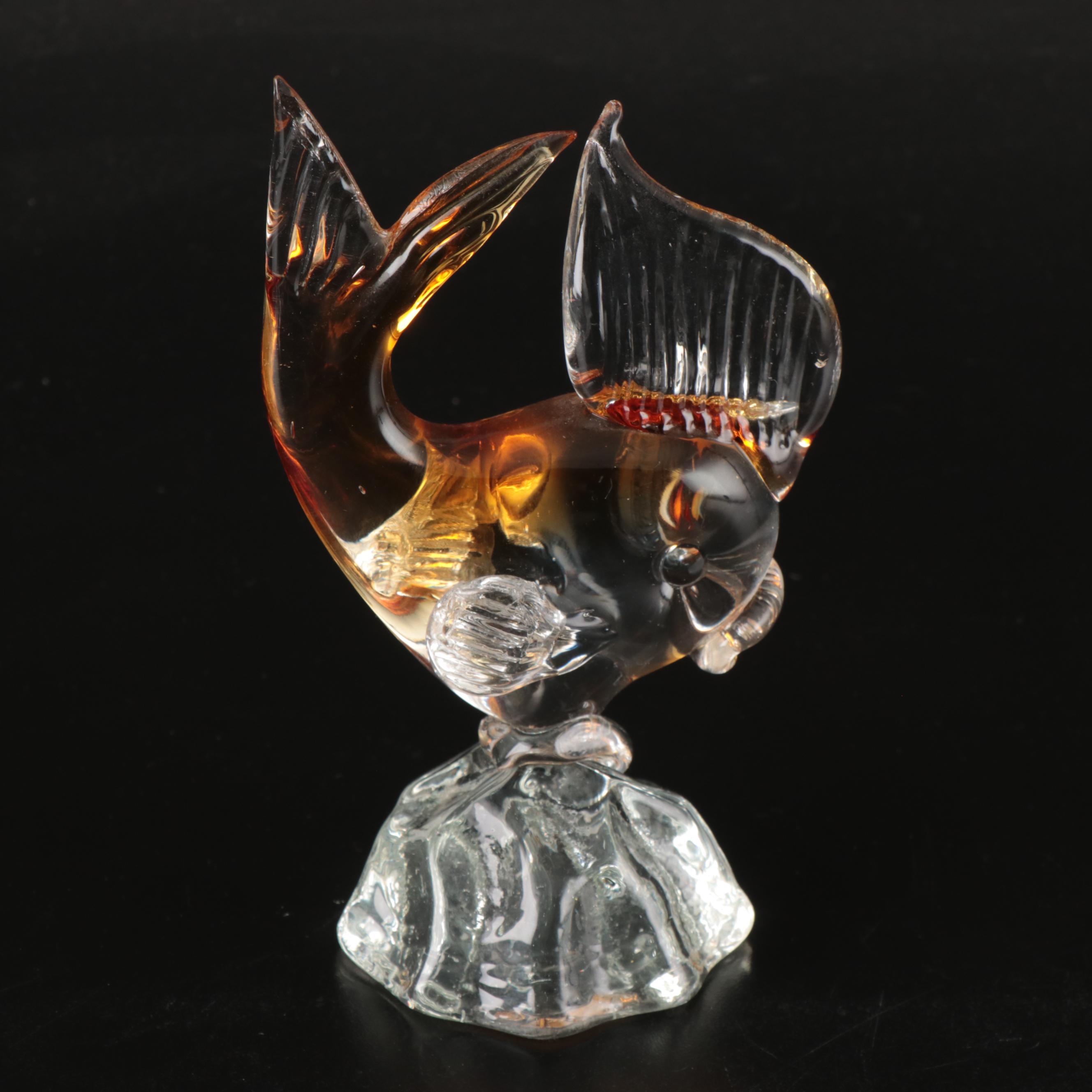 Baccarat Crystal Whale with Arte Murano Icet Goldfish and Other Paperweight