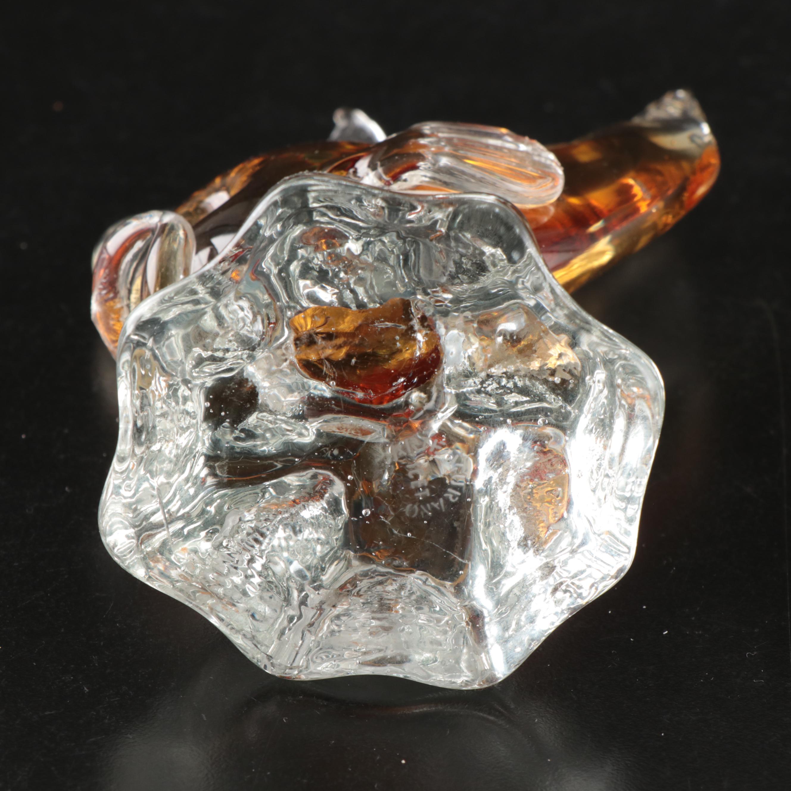 Baccarat Crystal Whale with Arte Murano Icet Goldfish and Other Paperweight