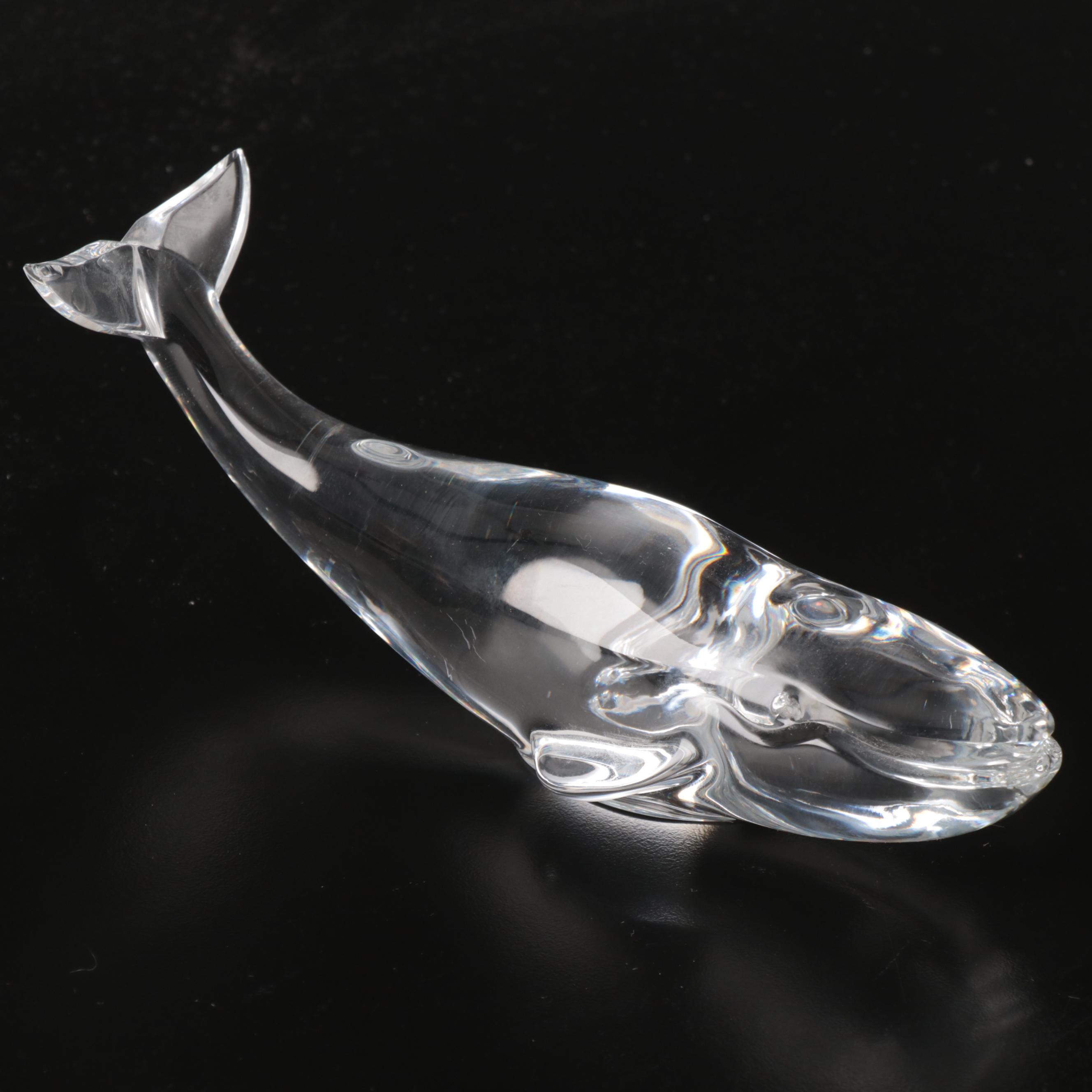 Baccarat Crystal Whale with Arte Murano Icet Goldfish and Other Paperweight