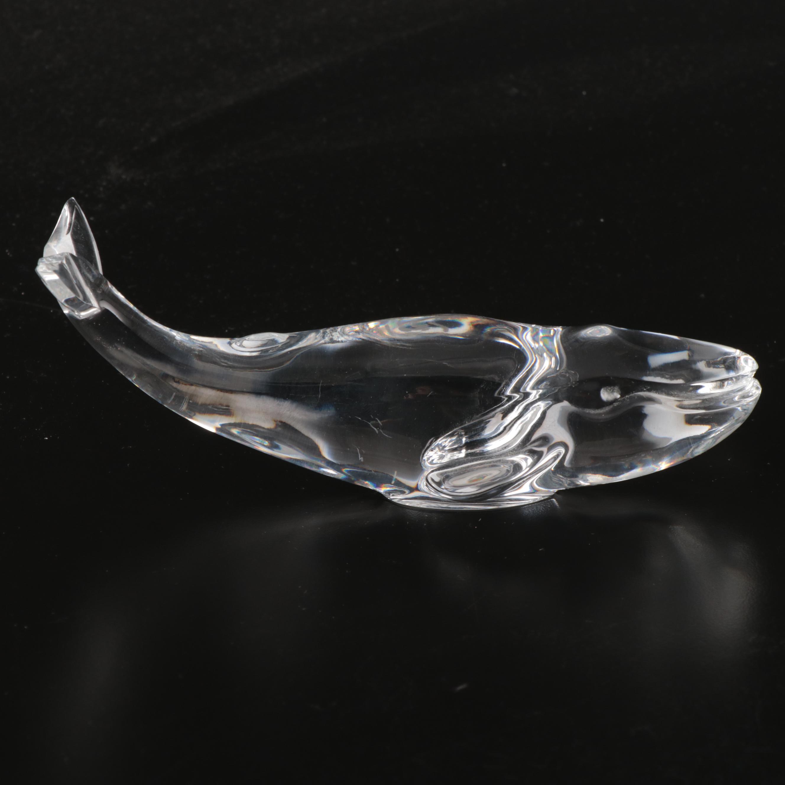 Baccarat Crystal Whale with Arte Murano Icet Goldfish and Other Paperweight