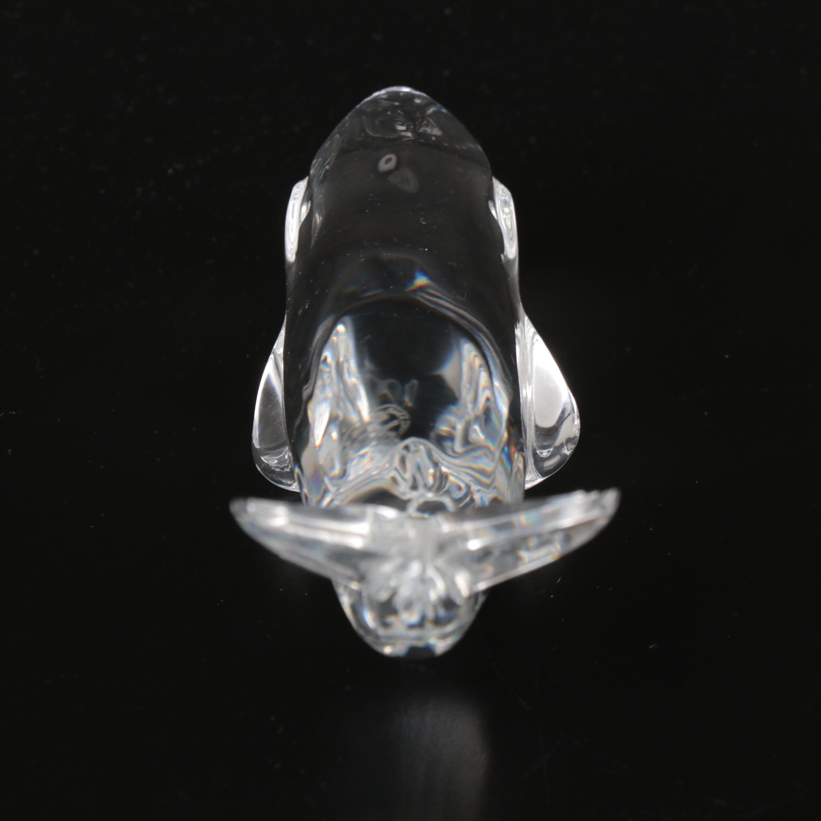 Baccarat Crystal Whale with Arte Murano Icet Goldfish and Other Paperweight