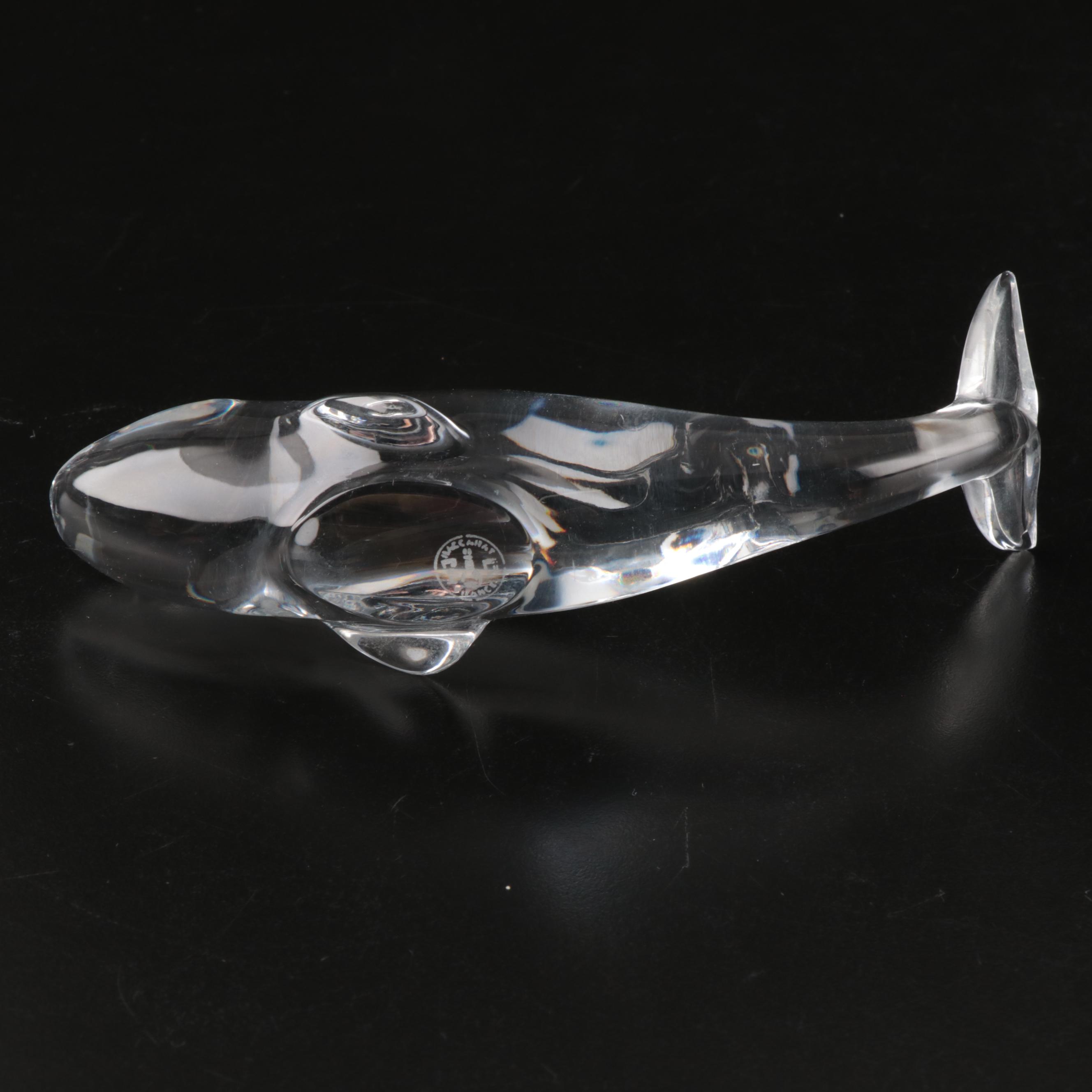 Baccarat Crystal Whale with Arte Murano Icet Goldfish and Other Paperweight