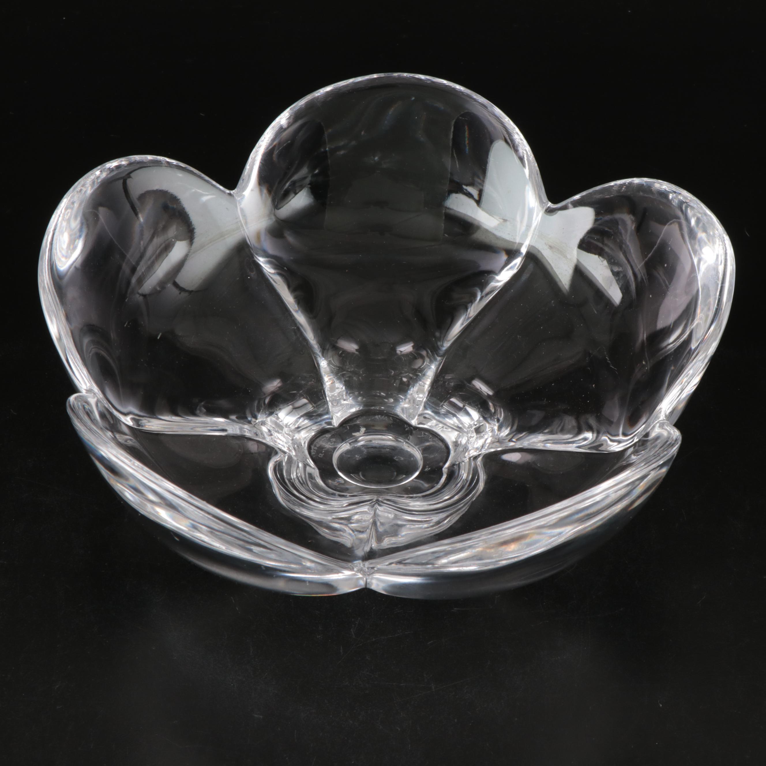 Orrefors "Pomona" Bowl and Etched Vase with Ruby Cut to Clear Dish