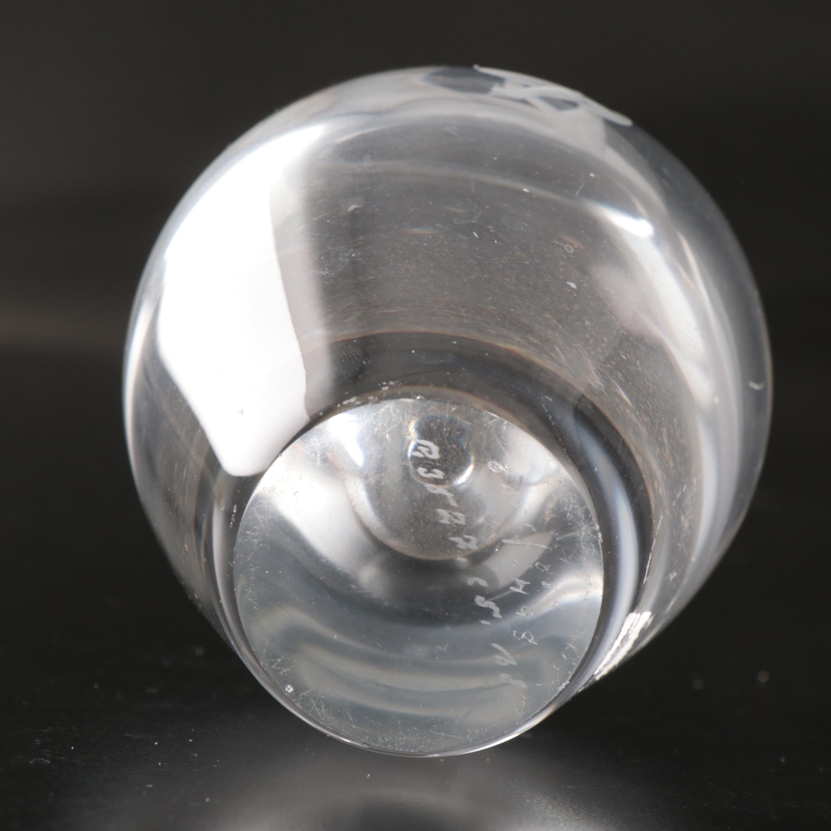 Orrefors "Pomona" Bowl and Etched Vase with Ruby Cut to Clear Dish