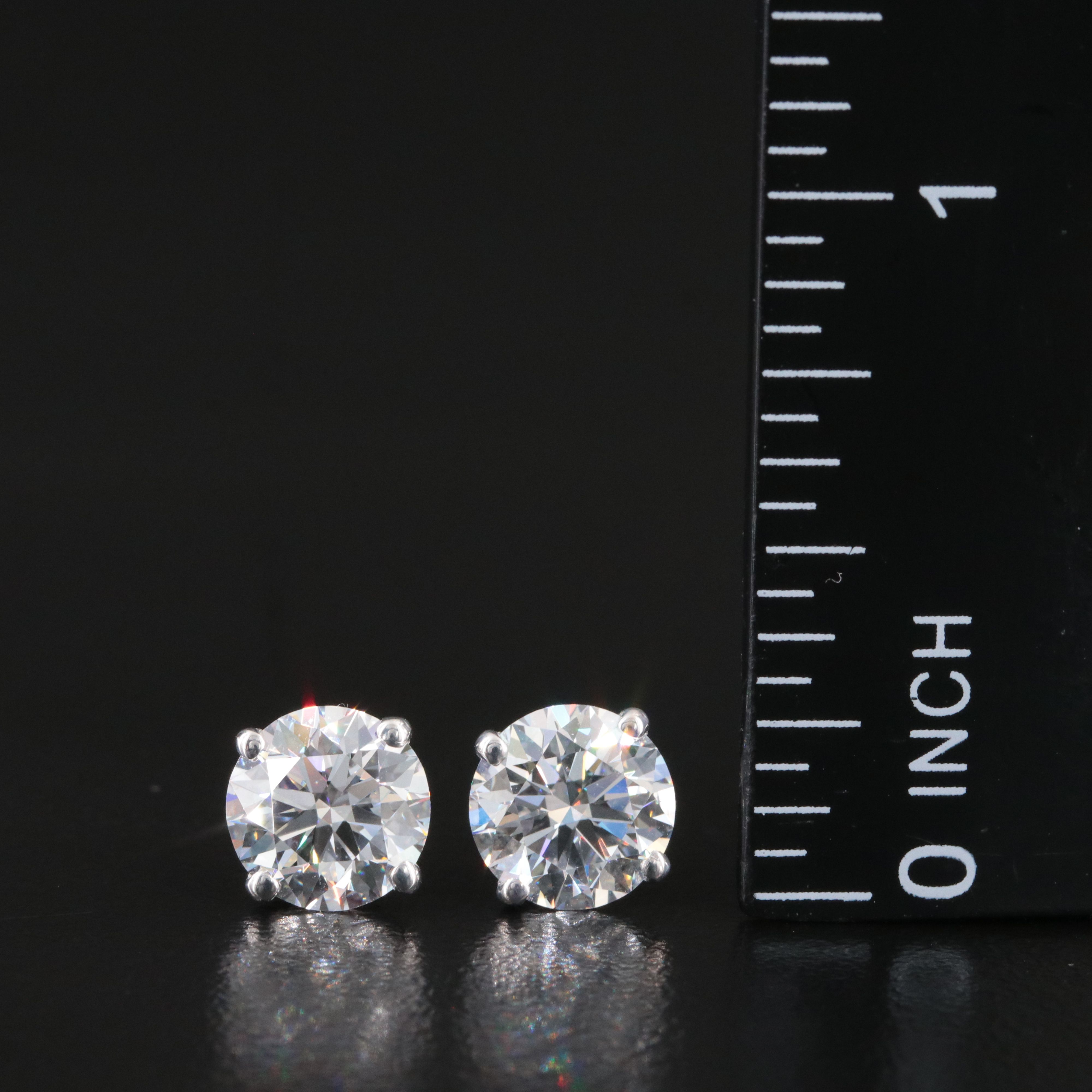 14K 3.07 CTW Lab Grown Diamond Stud Earrings with IGI Reports