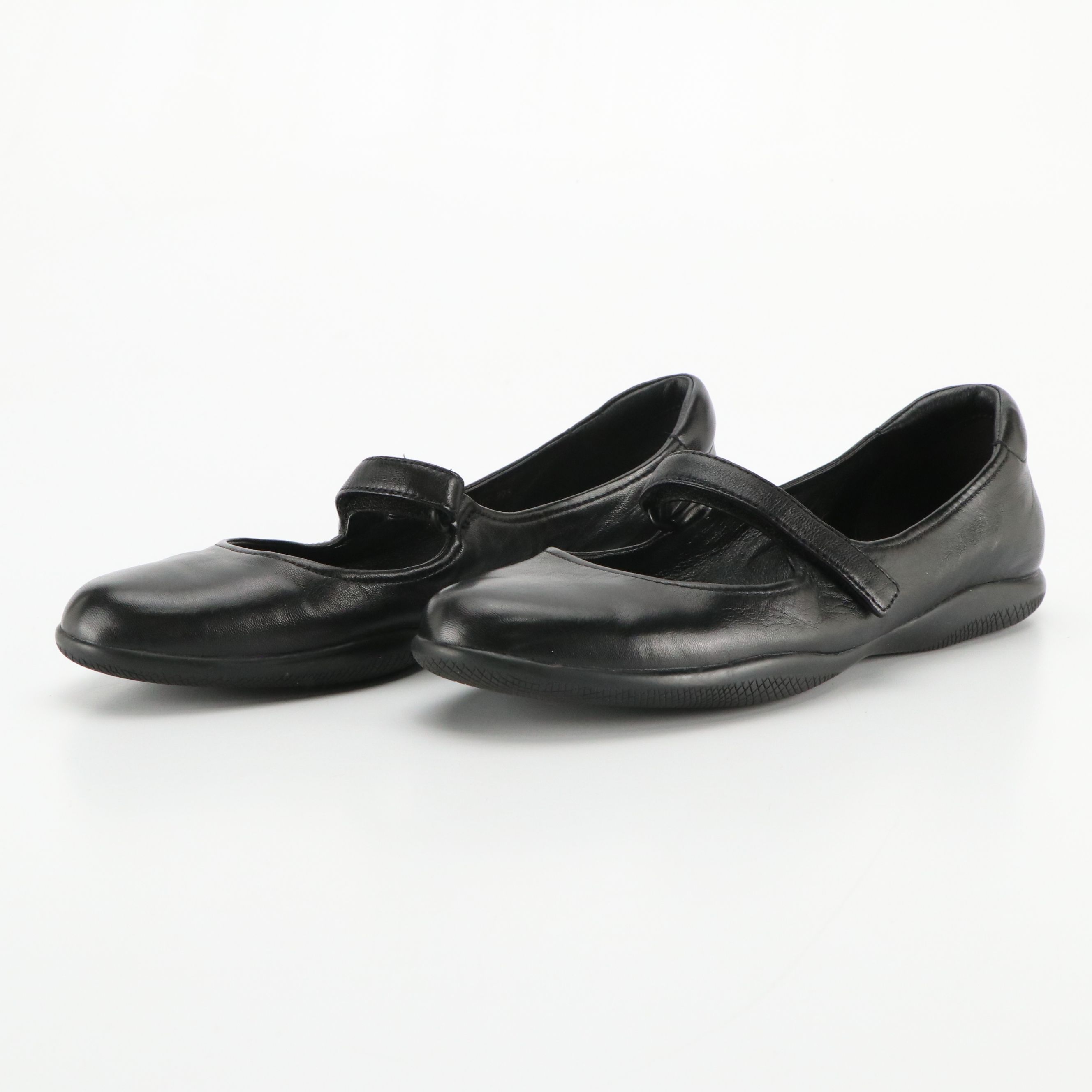Prada Sport Mary Jane Flats in Black Lambskin Leather