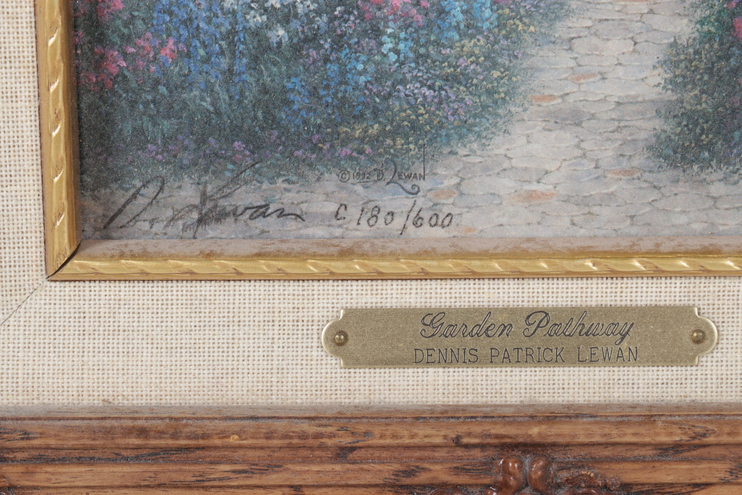 Dennis Patrick Lewan Offset Lithograph "Garden Pathway", 1993