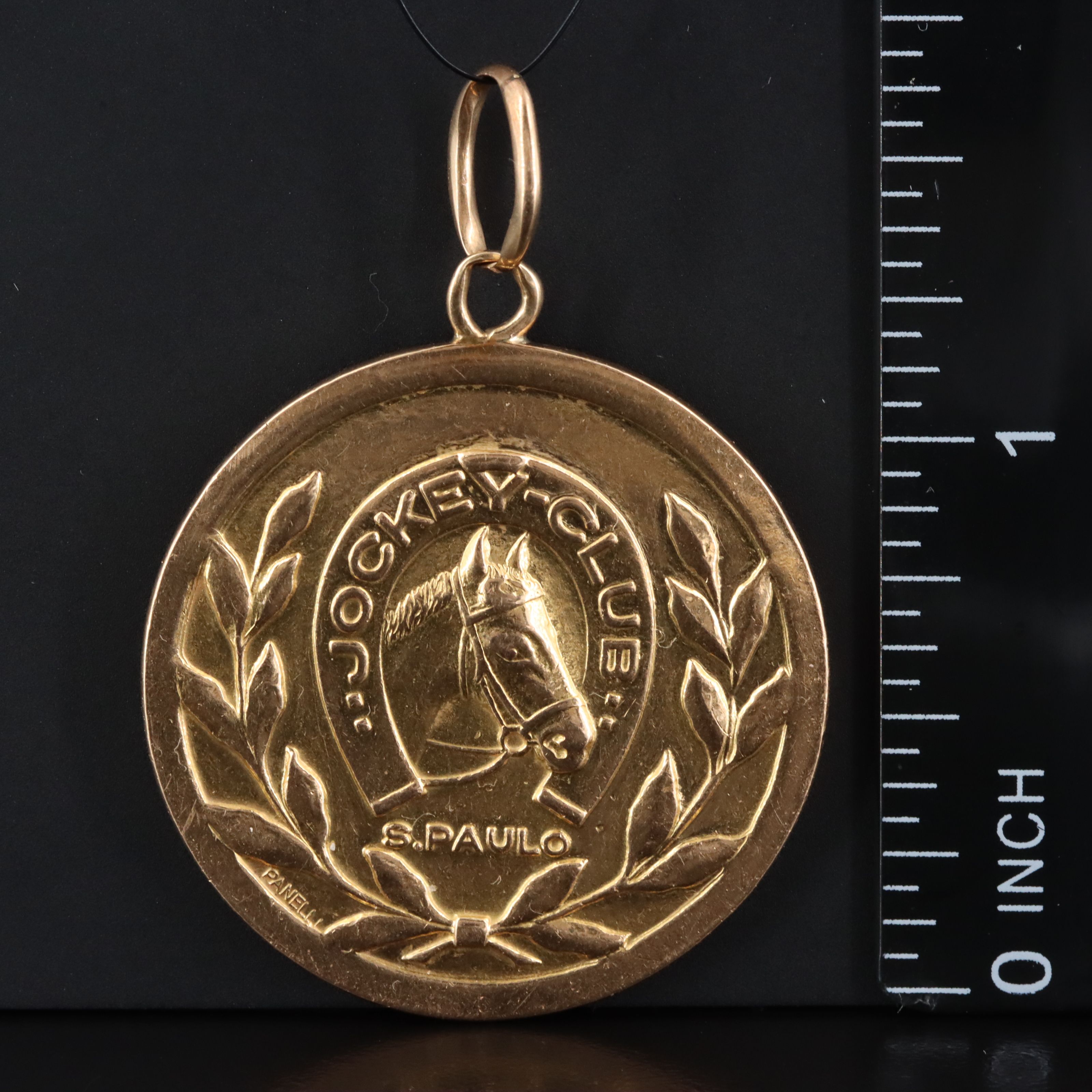 Dr Eslie Asbury 1958 Exhibition of Foals 18K Medallion, São Paulo Jockey Club