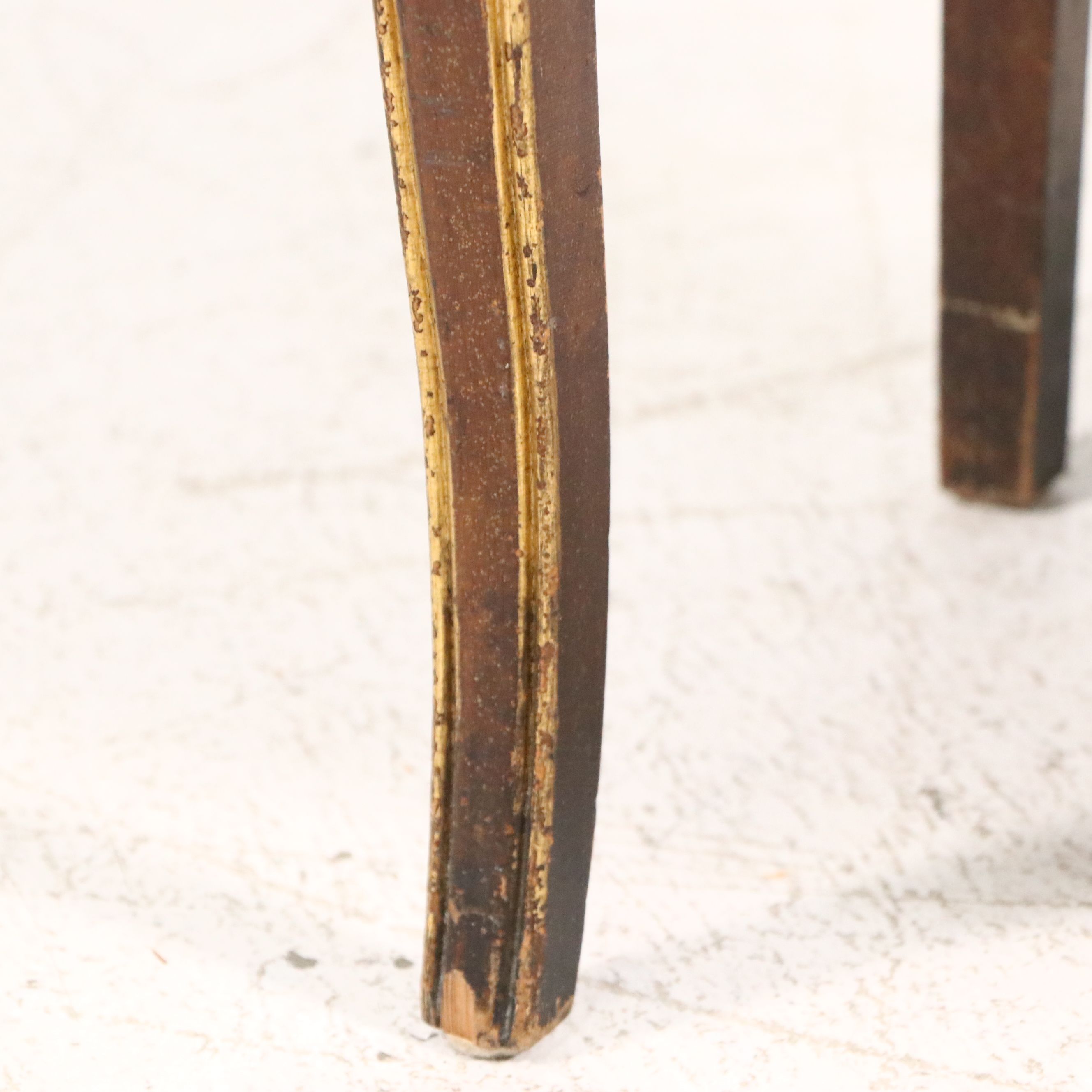 French Style Hand-Painted Floral Étagère with Tilting Oval Mirror, Early 20th C.