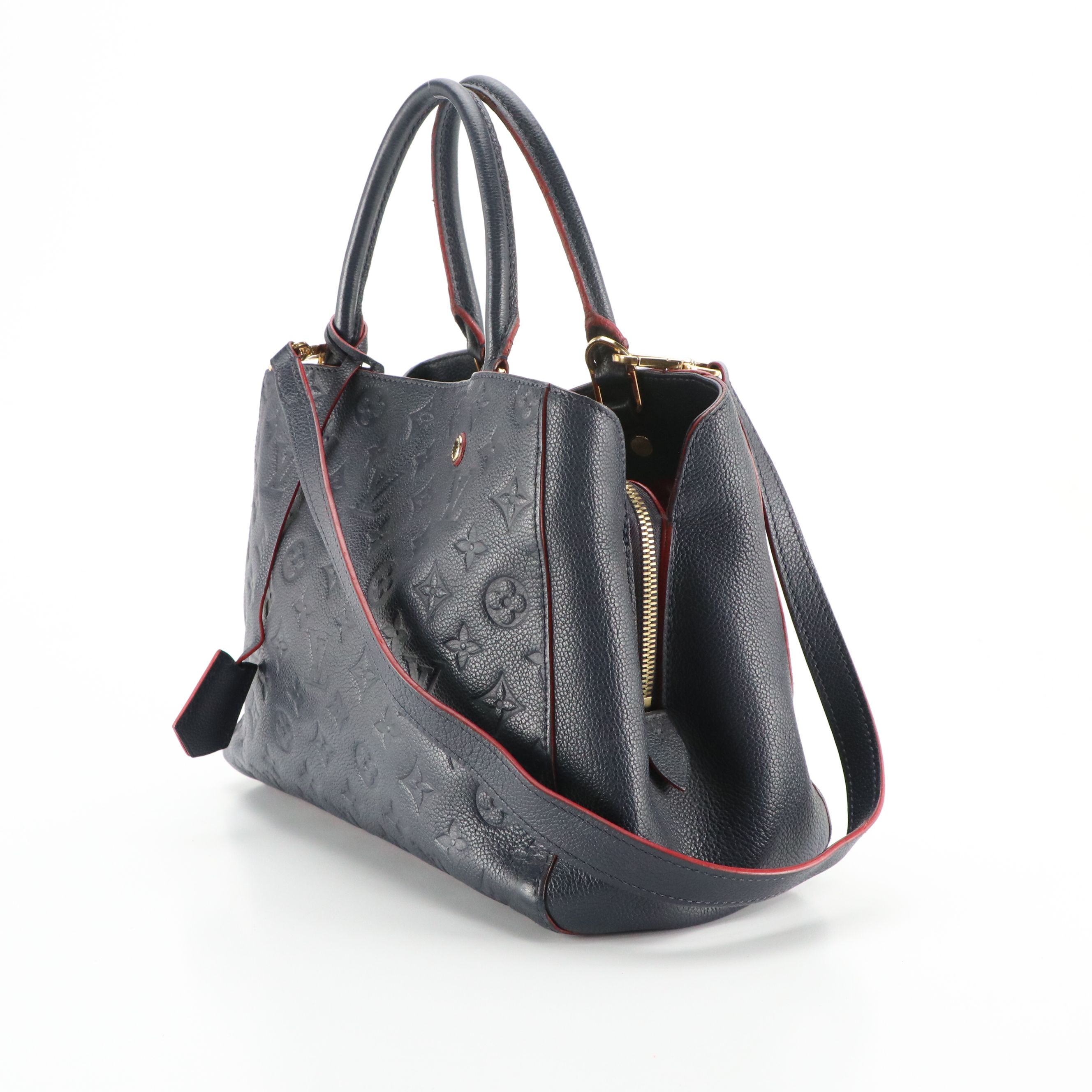 Louis Vuitton Montaigne MM Two-Way Bag in Blue Infini Monogram Empreinte Leather