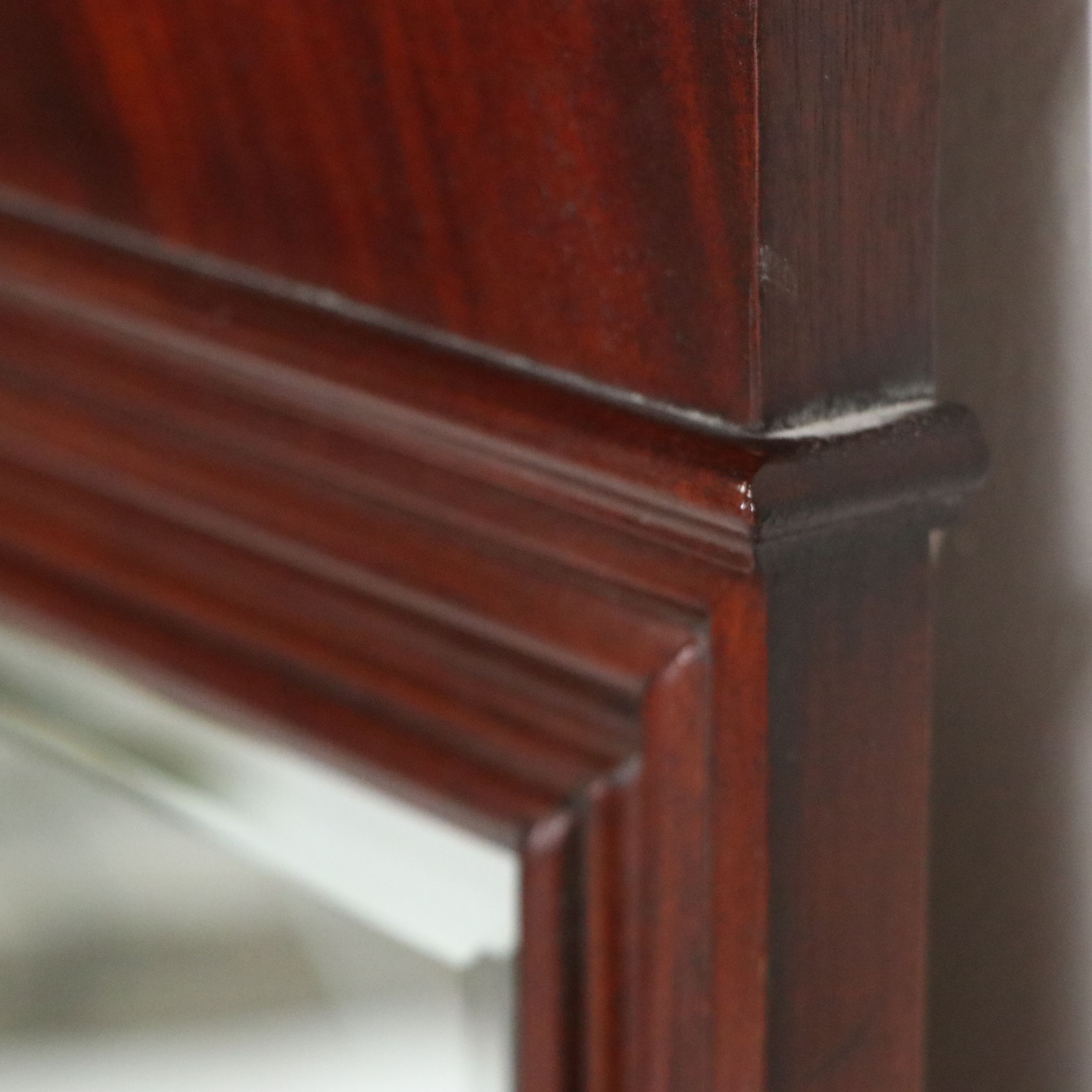 Federal Style Flame Mahogany Wall Mirror with Patera Inlay, Vintage