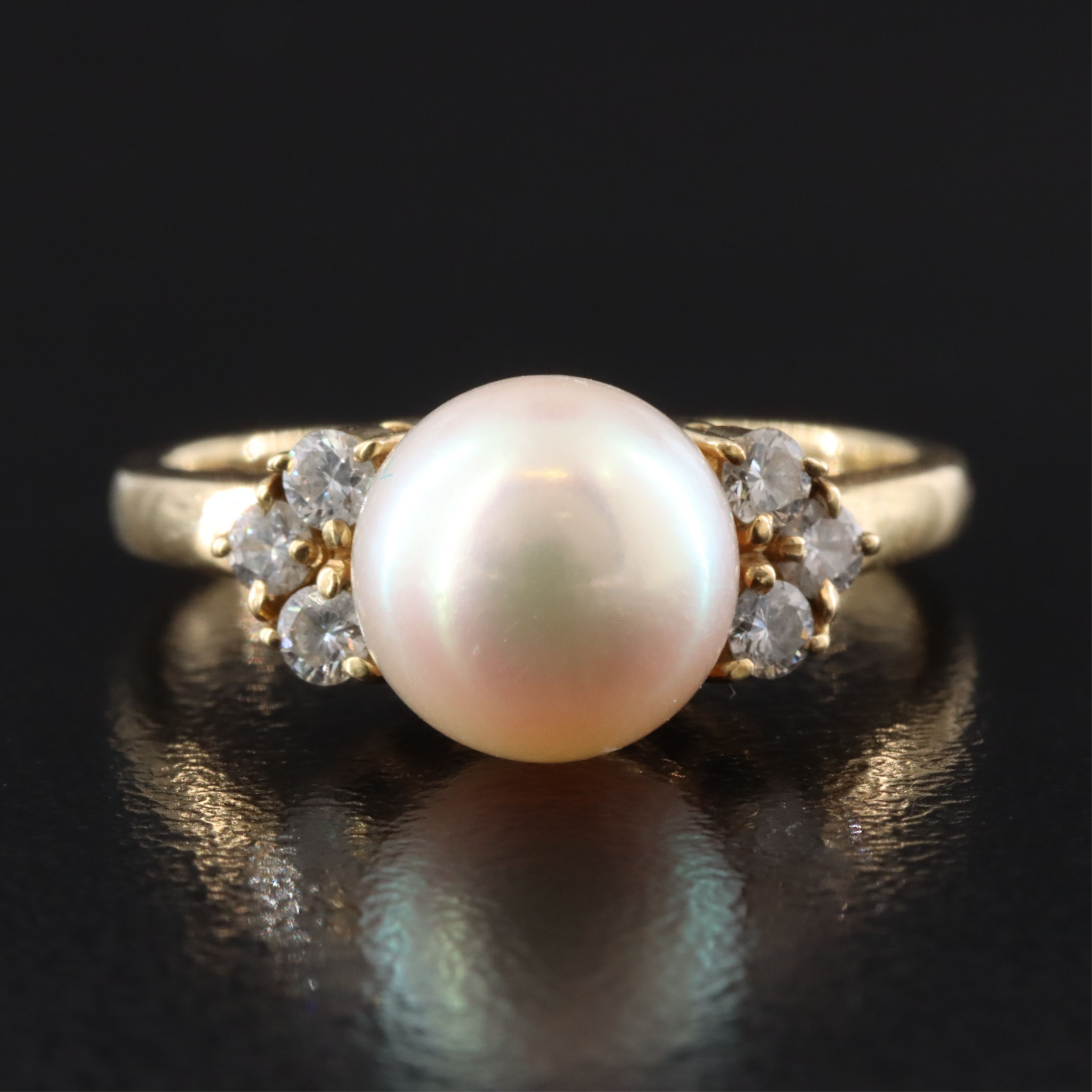 Mikimoto 18K Pearl and Diamond Ring