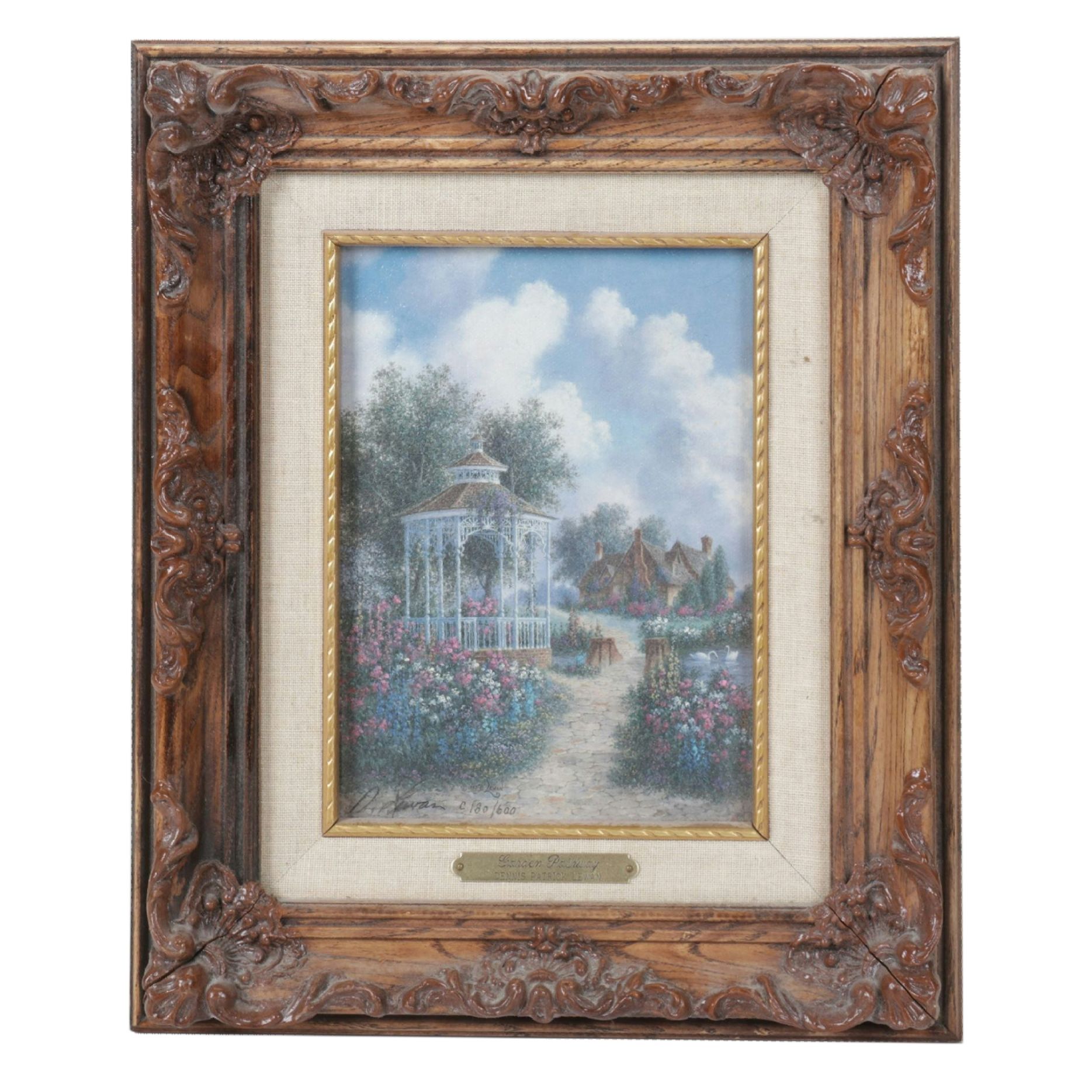 Dennis Patrick Lewan Offset Lithograph "Garden Pathway", 1993