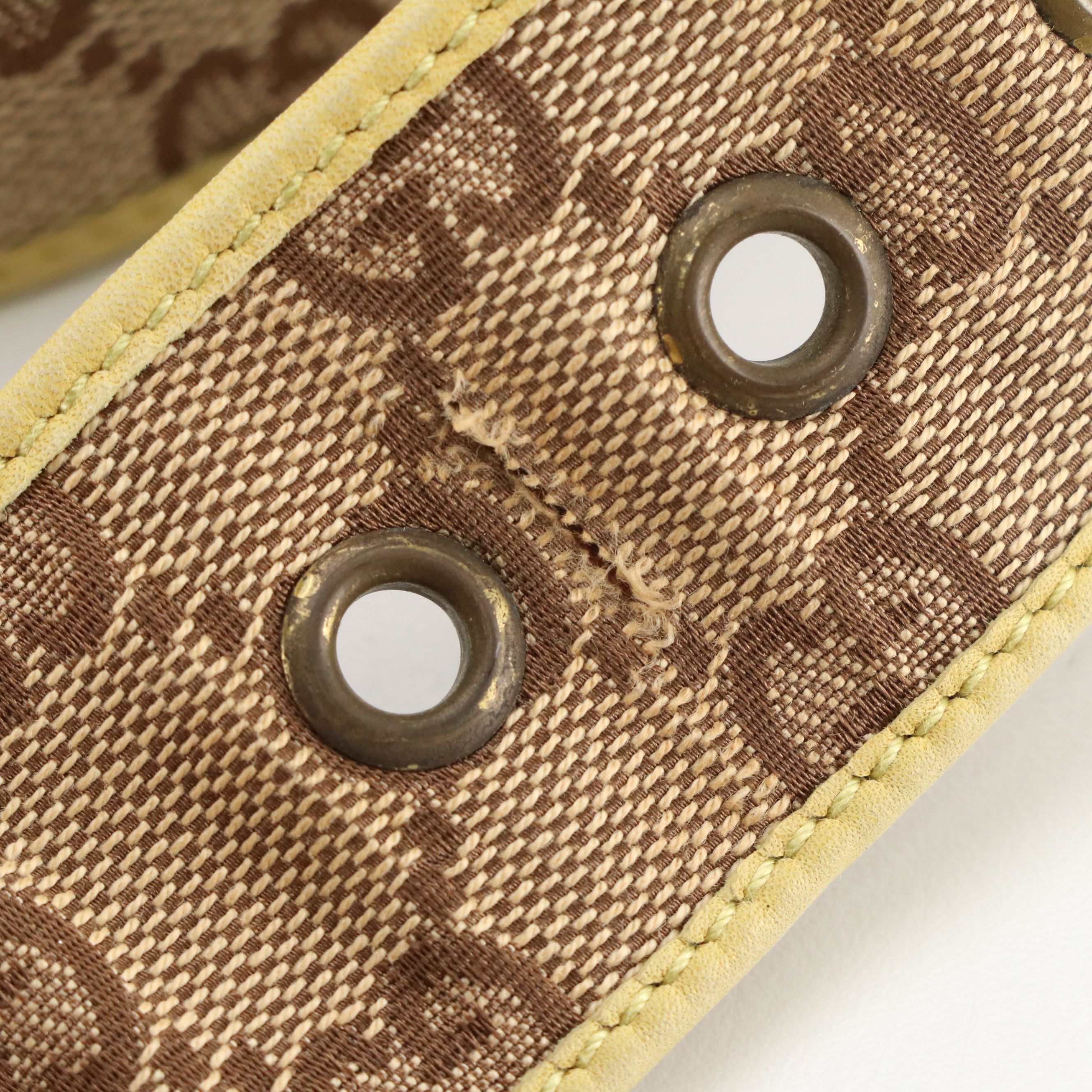 Gucci GG Canvas and Yellow Leather Belt