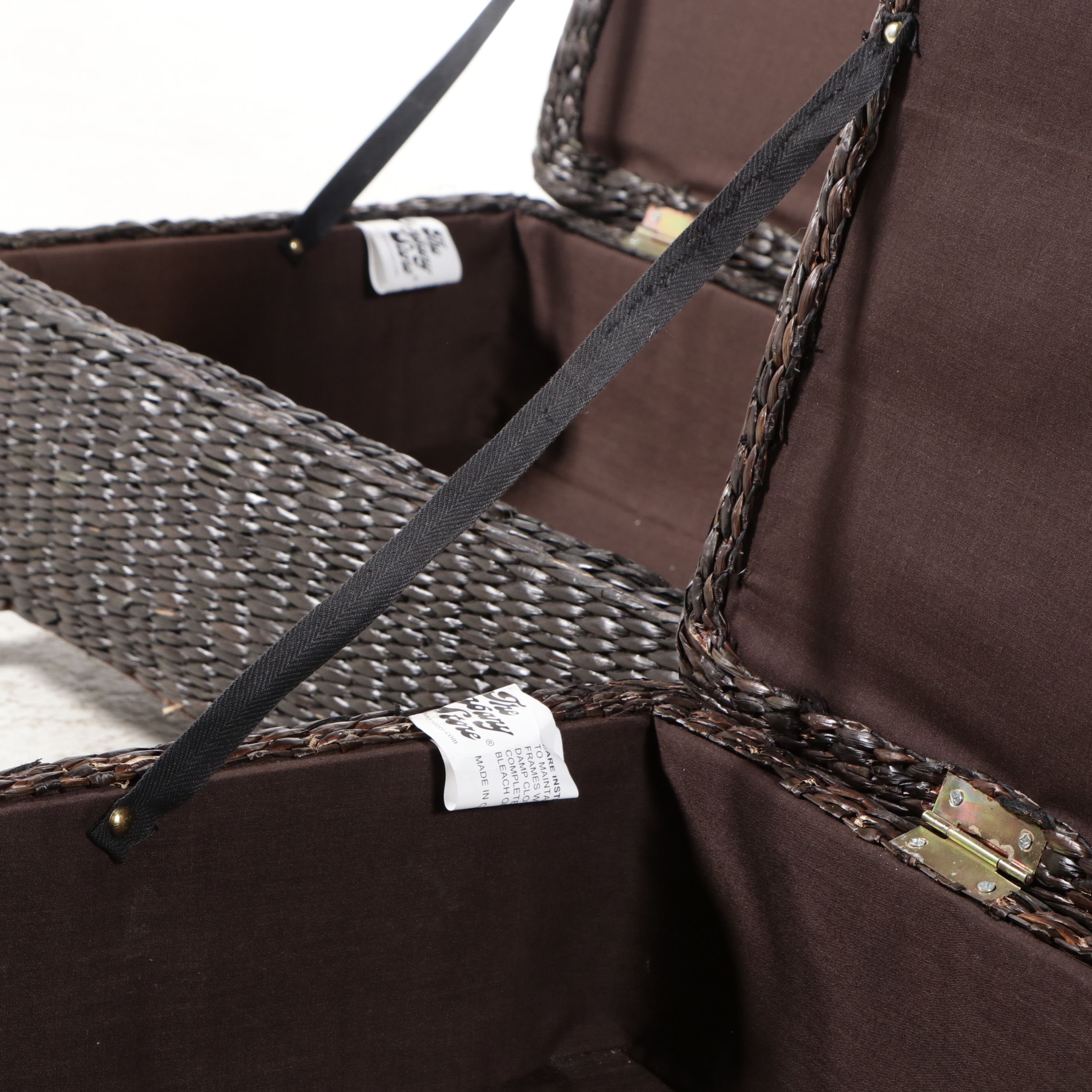 The Company Store Rattan Wicker Ottoman Footstools, Set of Three